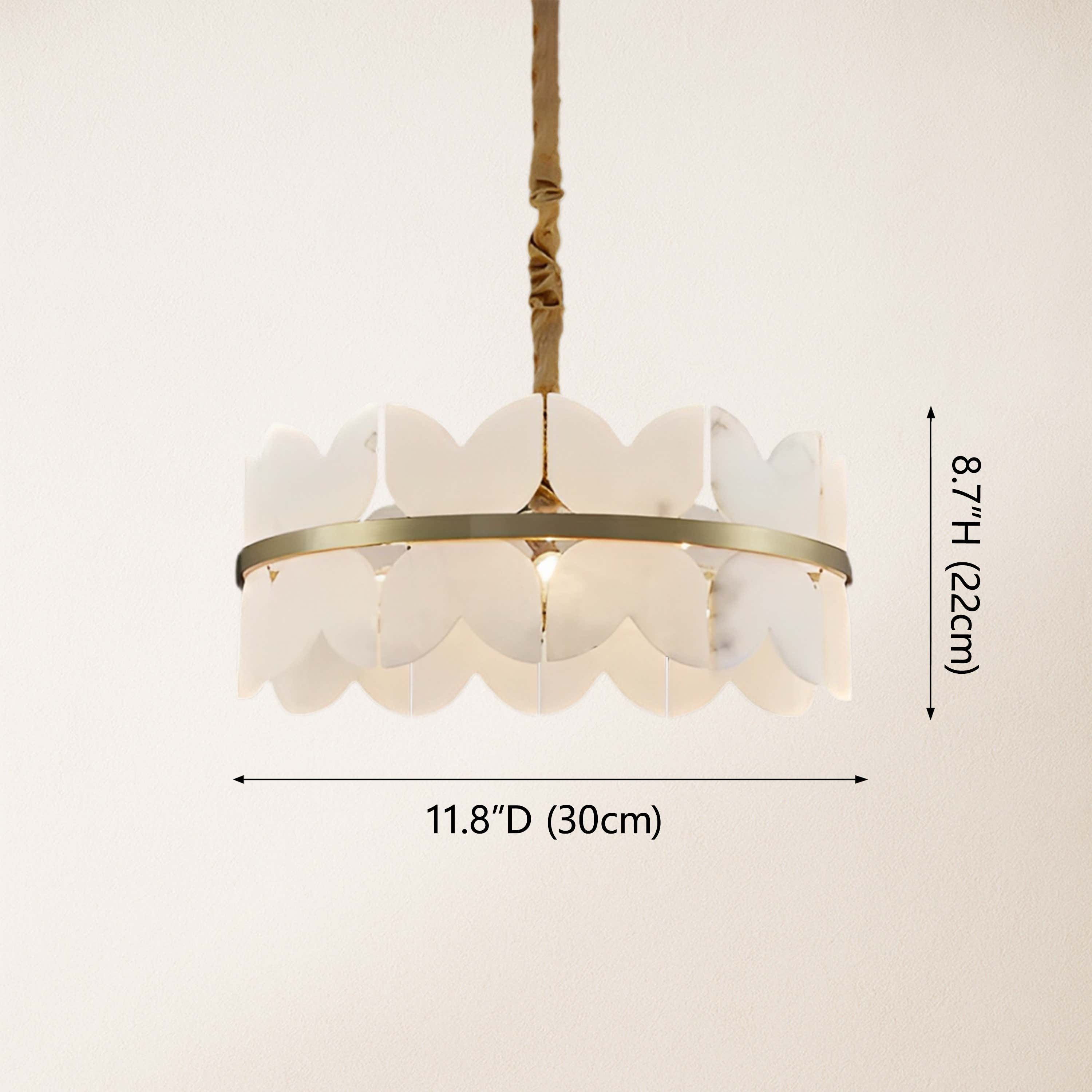 Cloudscape Alabaster Brass 1-Layer Chandelier 30cm D