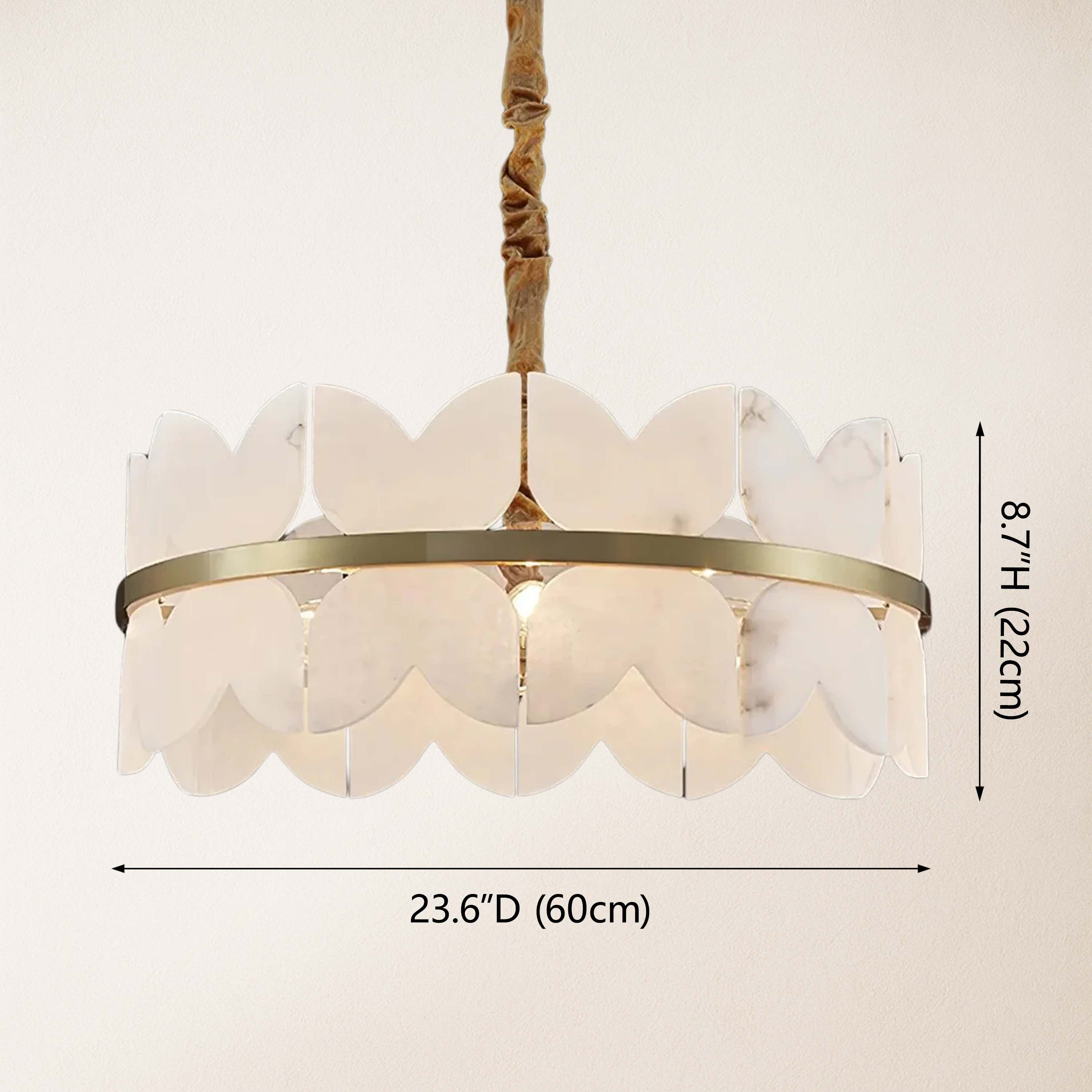 Cloudscape Alabaster Brass 1-Layer Chandelier 61cm D