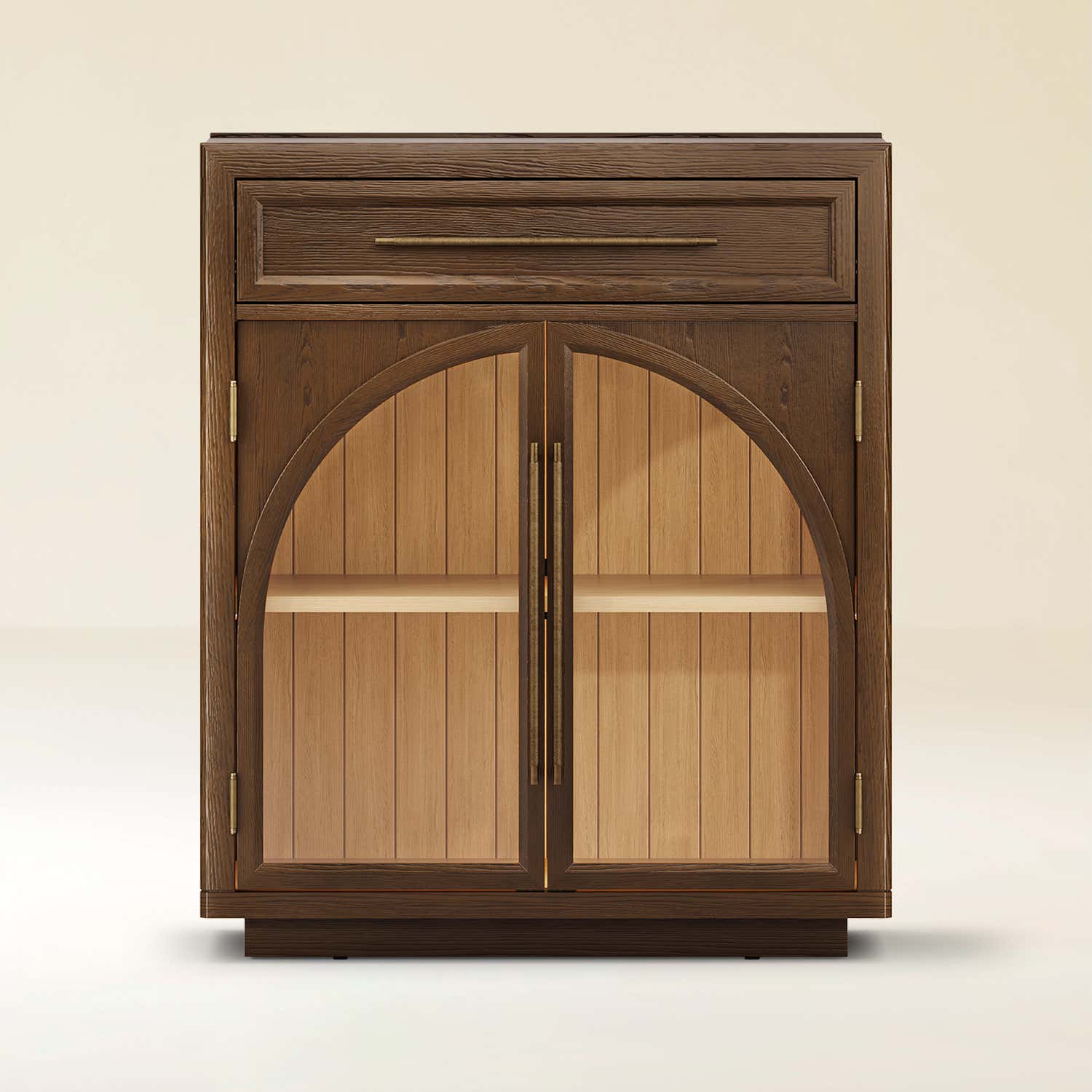 Alvar Arched 94.5" Oak Sideboard with Drawers(Set of 3)