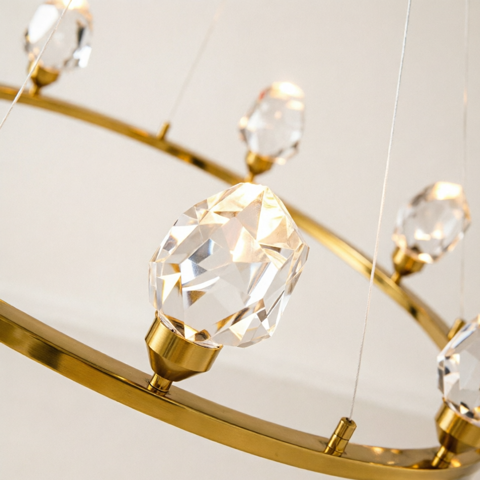Aurelium Halo Crystal Round Chandelier