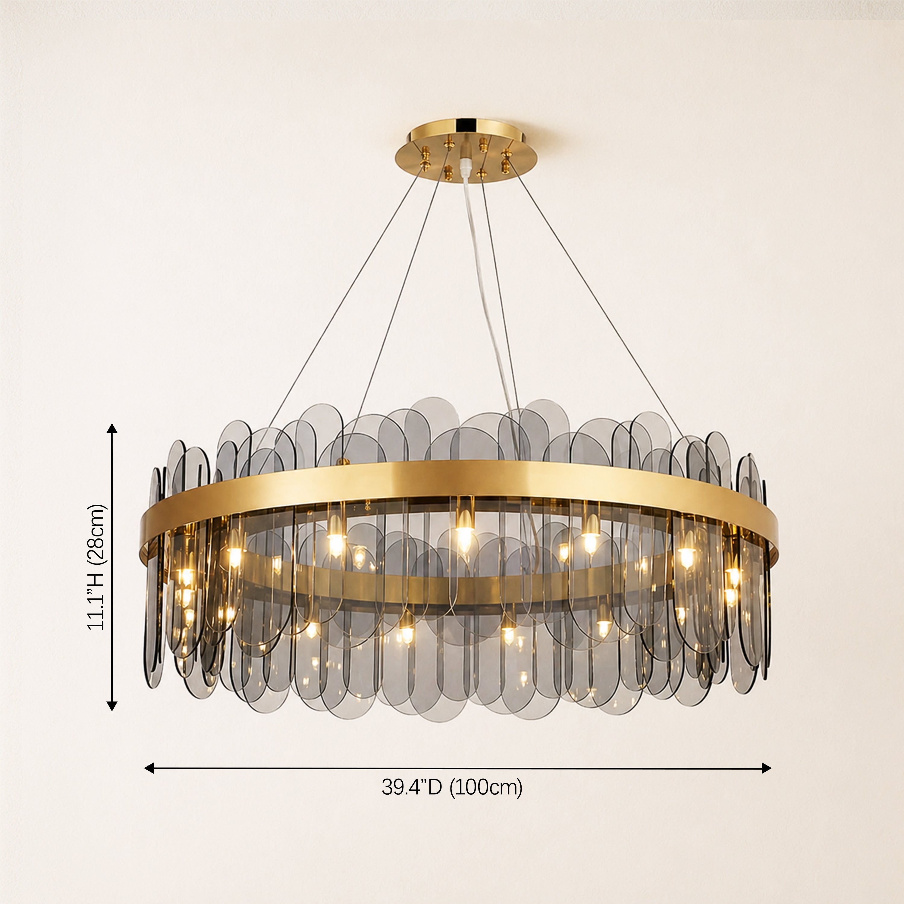Prismora Glass Round Chandelier