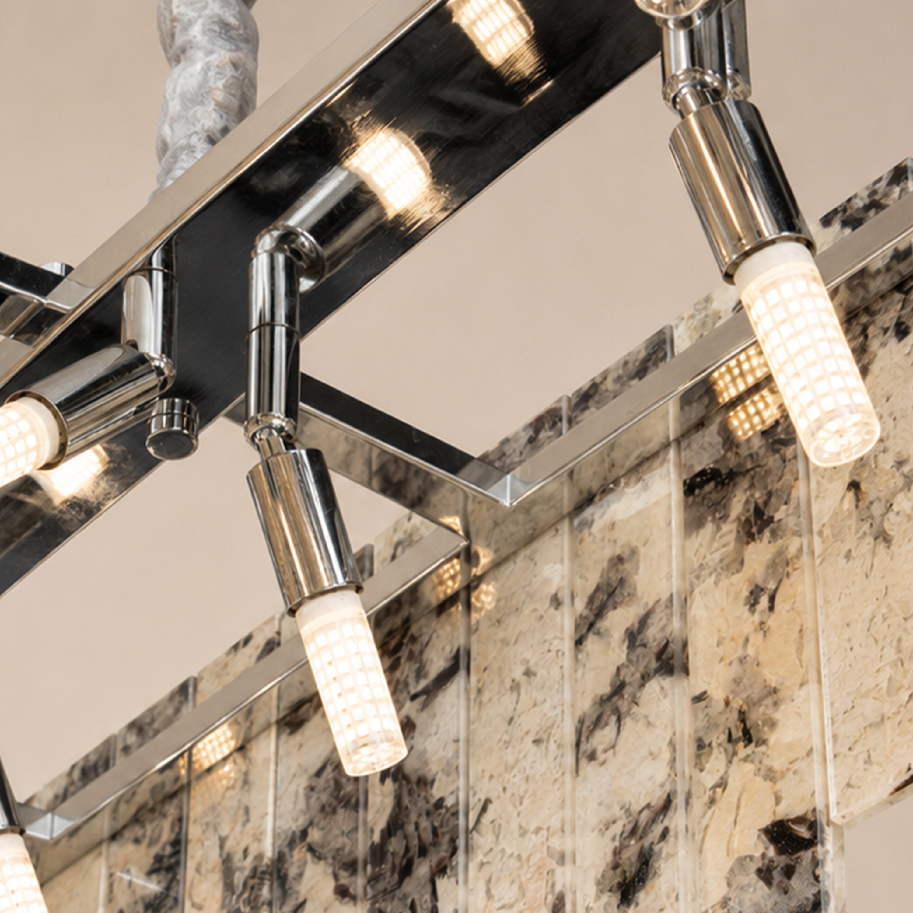 Pietra Quartzite Rectangular Linear Chandelier 36" 40"W