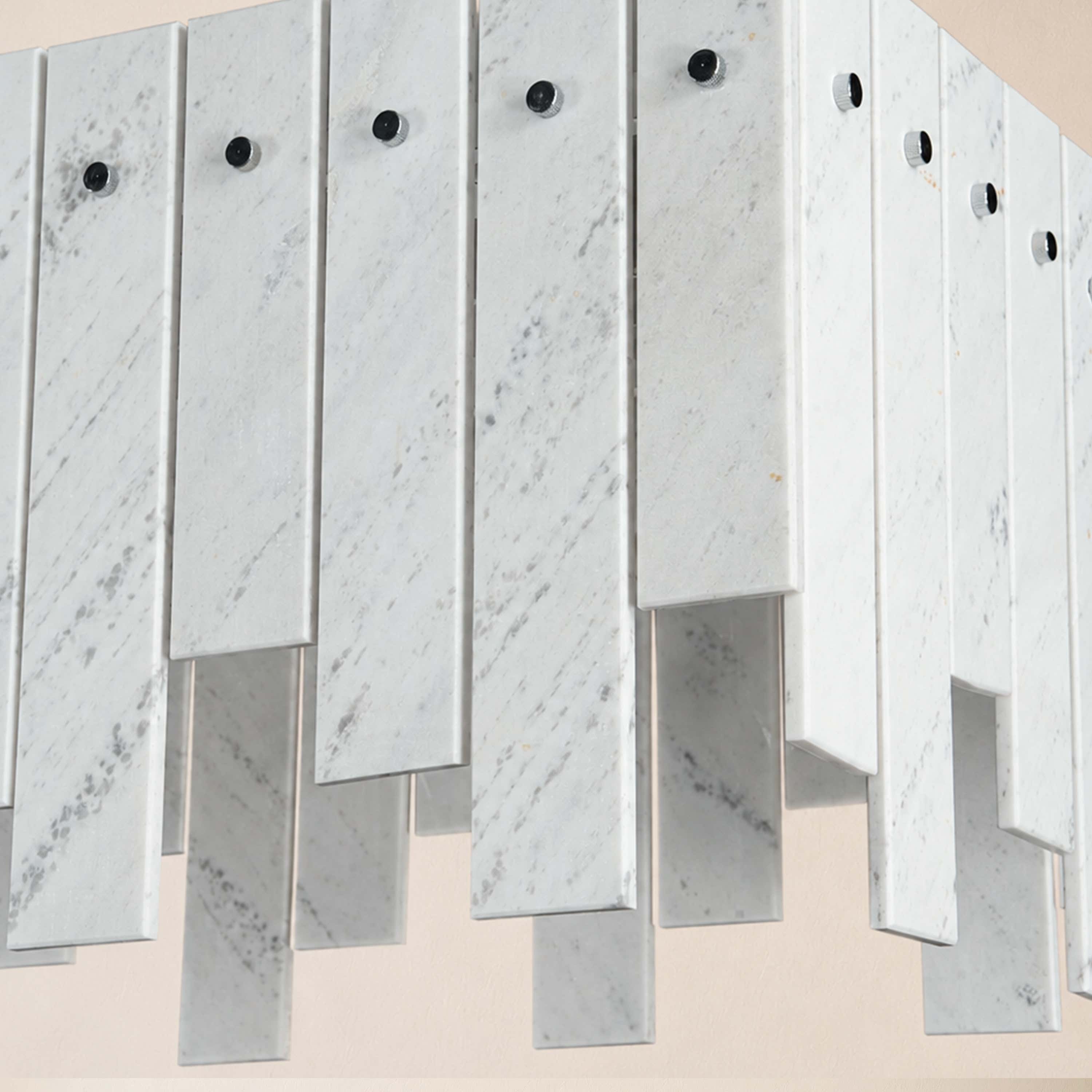 Pietra White Marble Rectangular Chandelier 36" 40"W