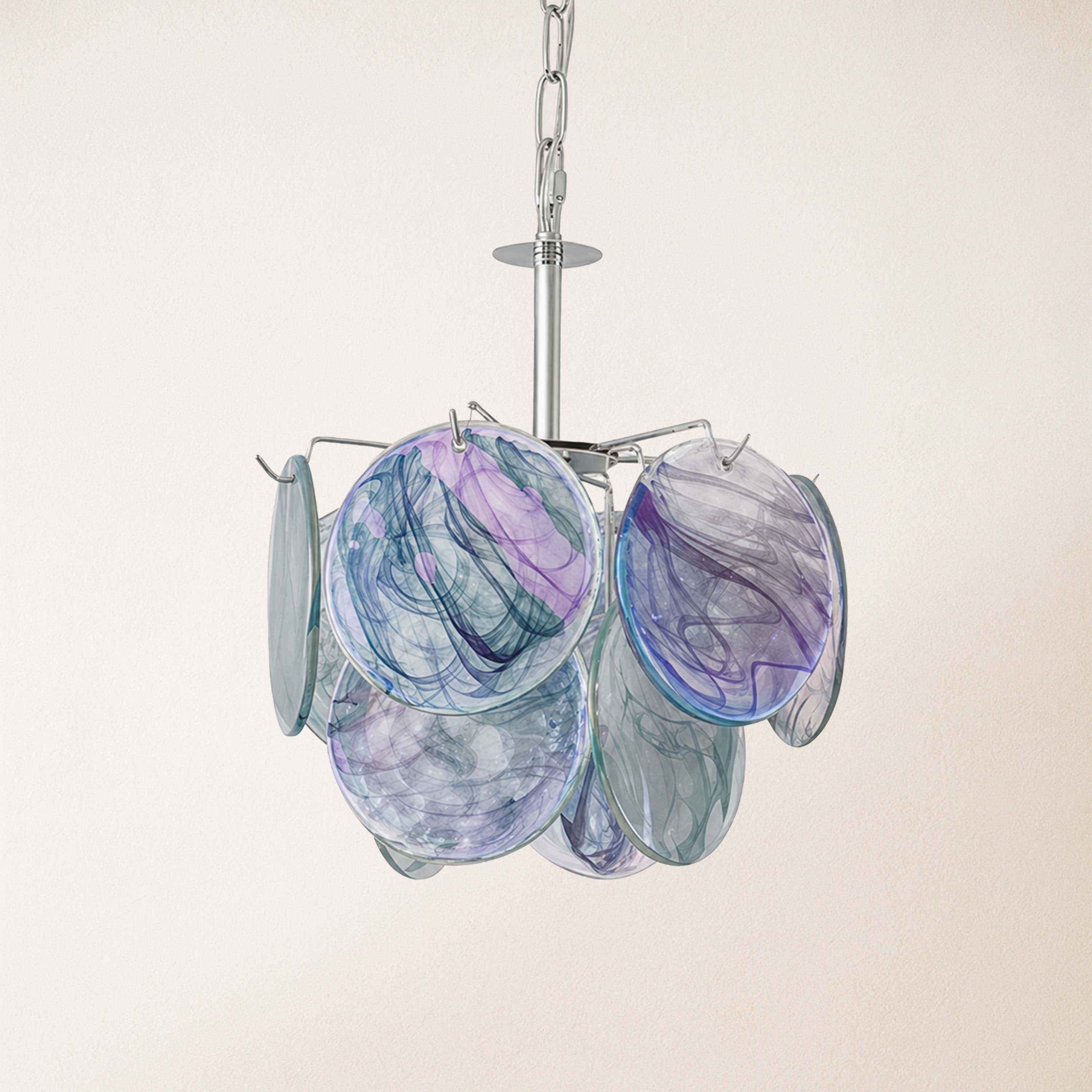Murello Murano Disc Glass Round Chandelier