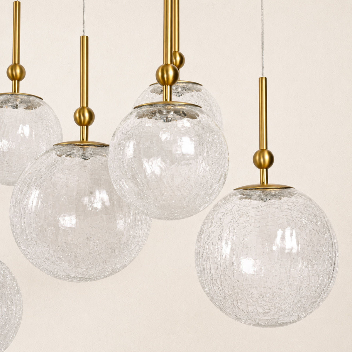 Elowen Crackled Glass Cluster Rectangular Chandelier