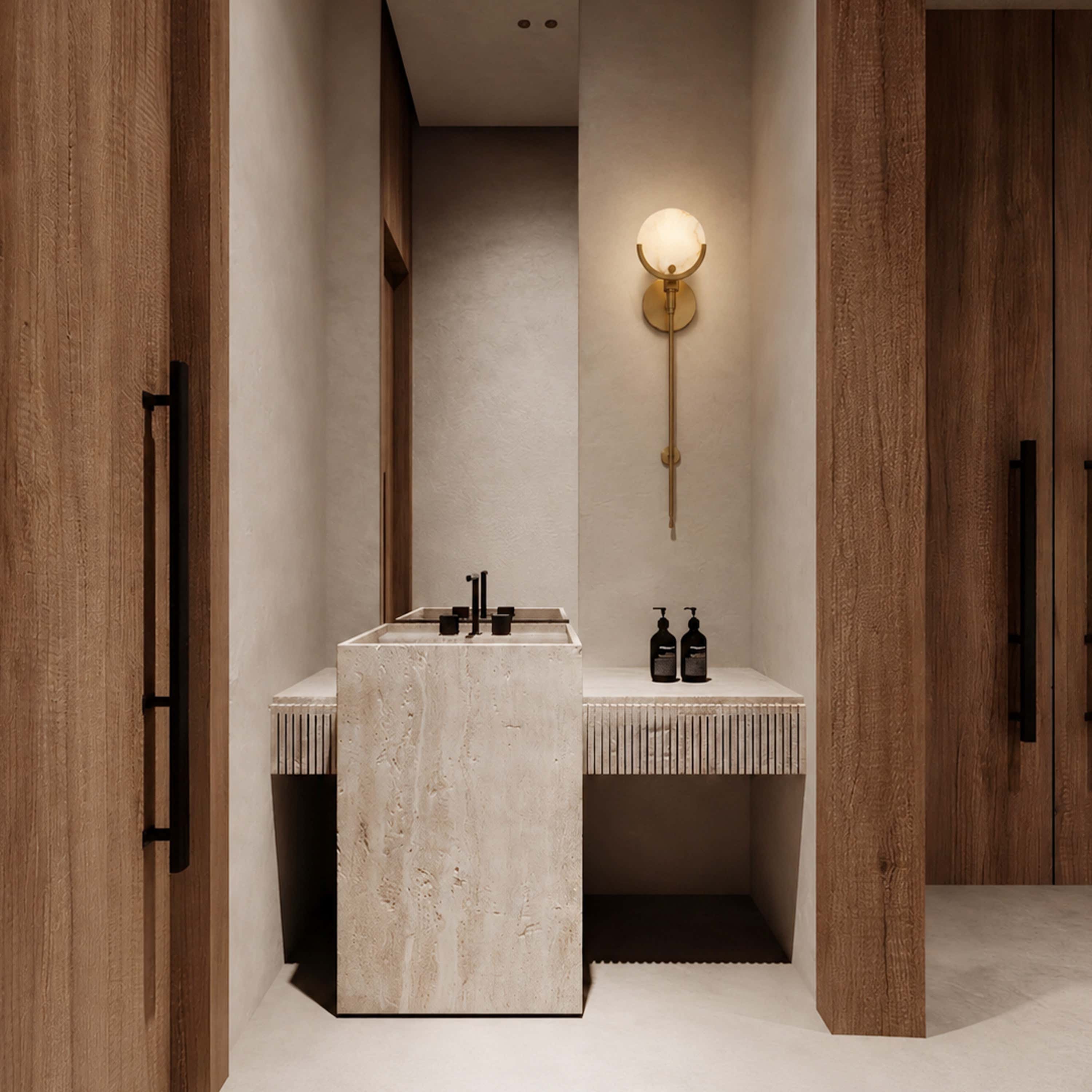 Alabaster Ava Brass Wall Lamp