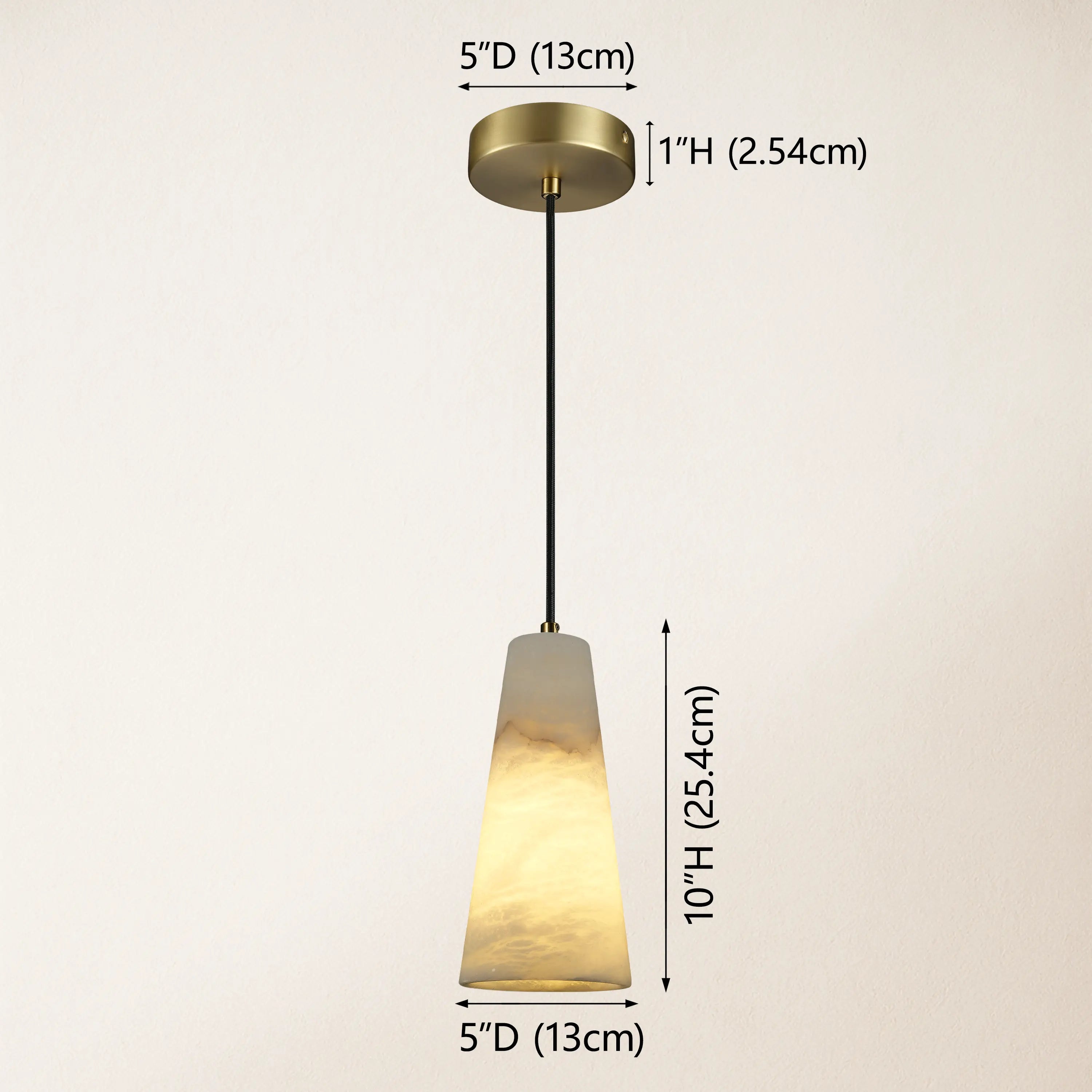 Capus Conical Alabaster Pendant 12.7cm