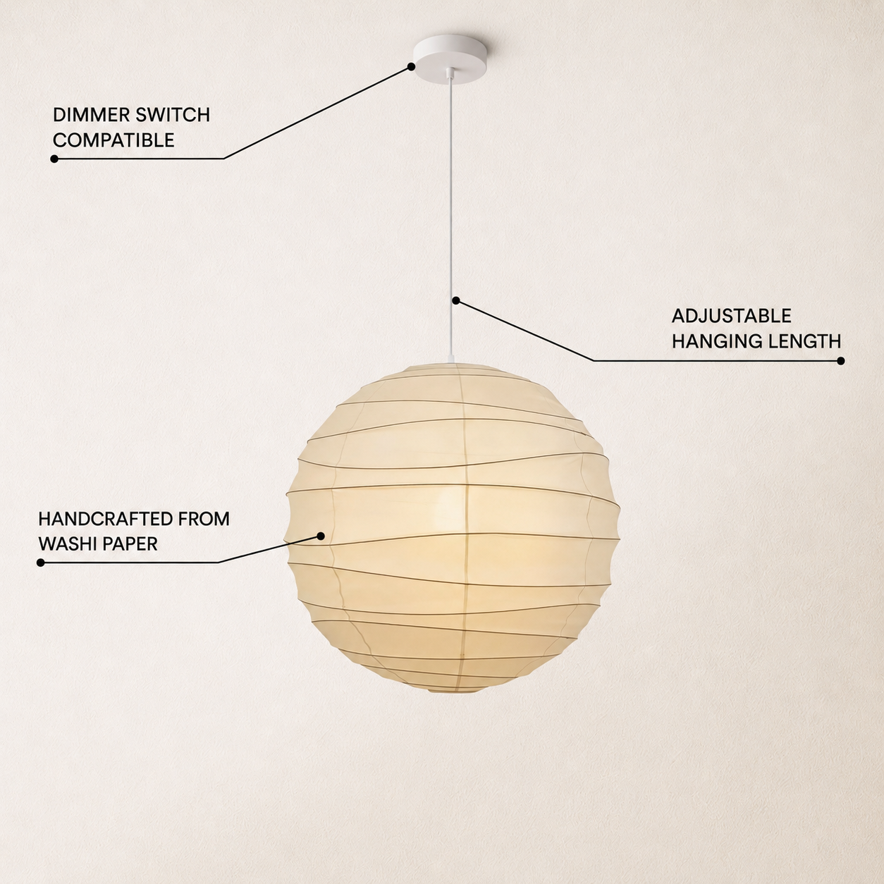 Hikari Paper Ball Pendant Lamp