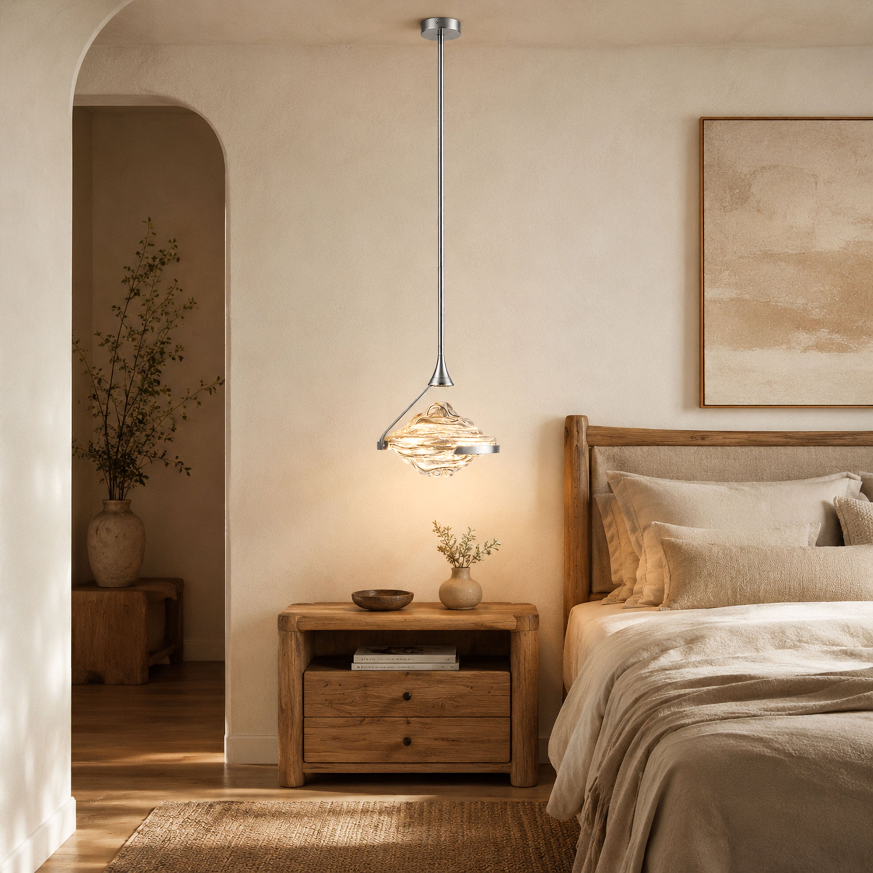 Rivelia Glass Wavy Pendant Light