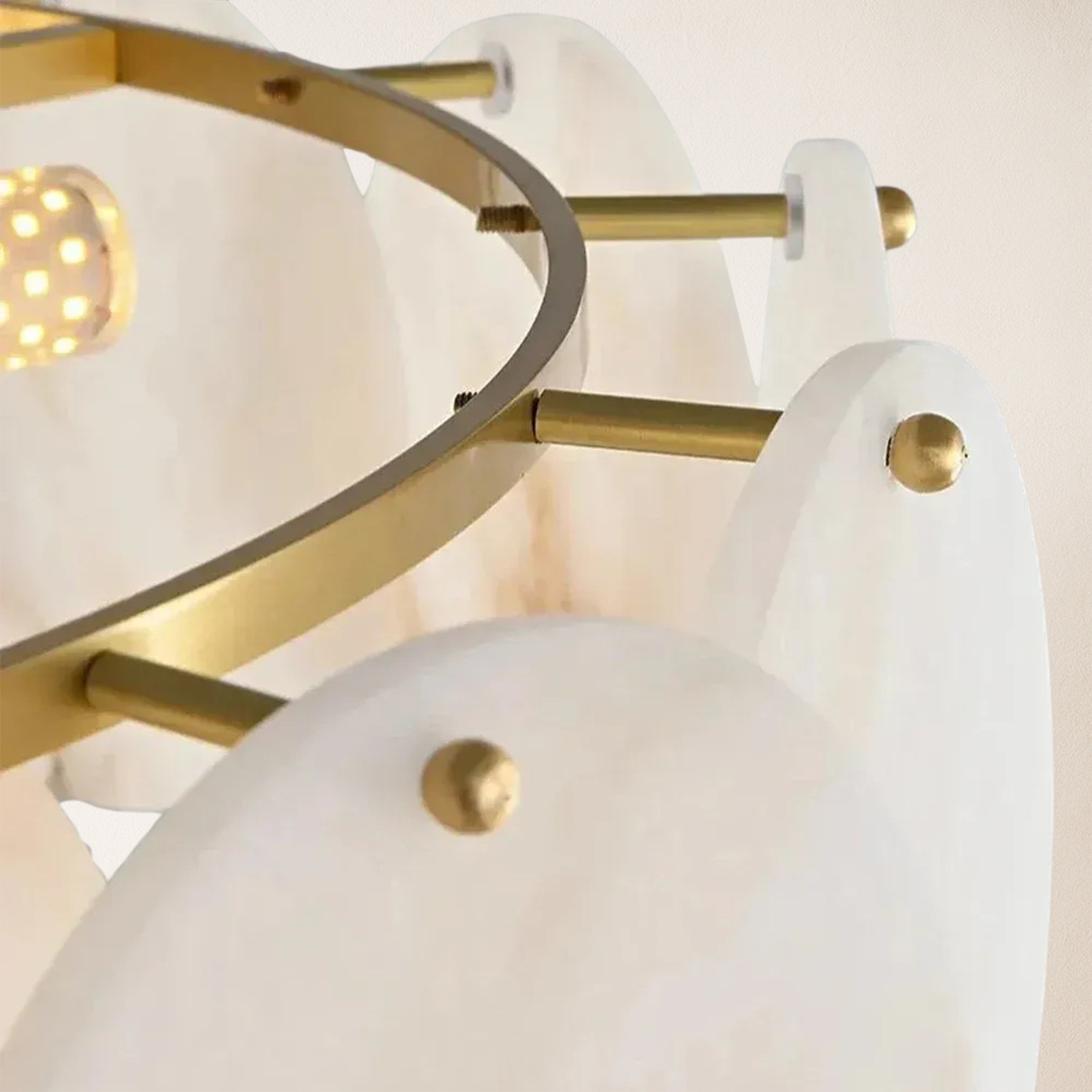 Egwent Alabaster Dish Magnolia Multi-Tiered Round Chandelier 55cm H