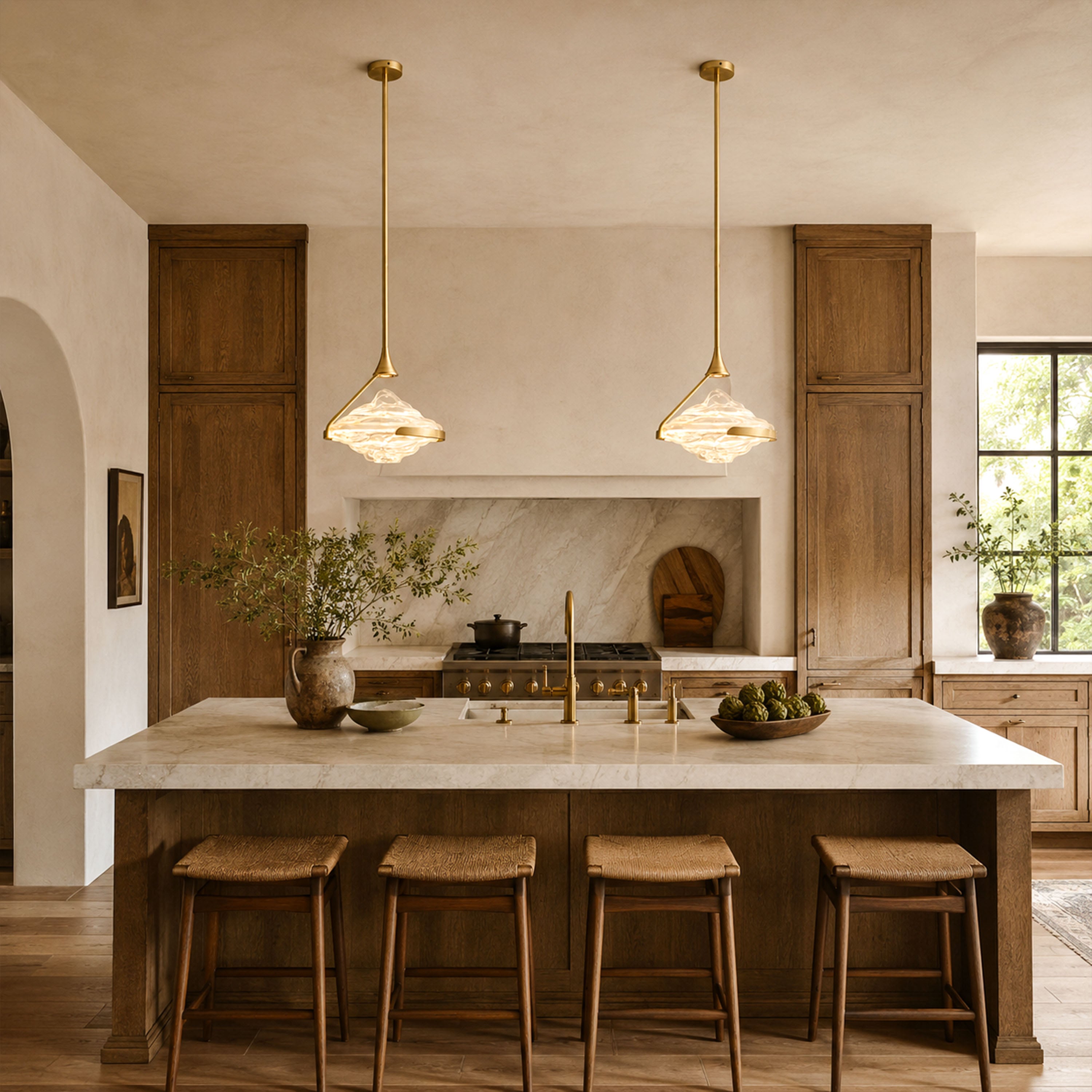 Rivelia Glass Wavy Pendant Light