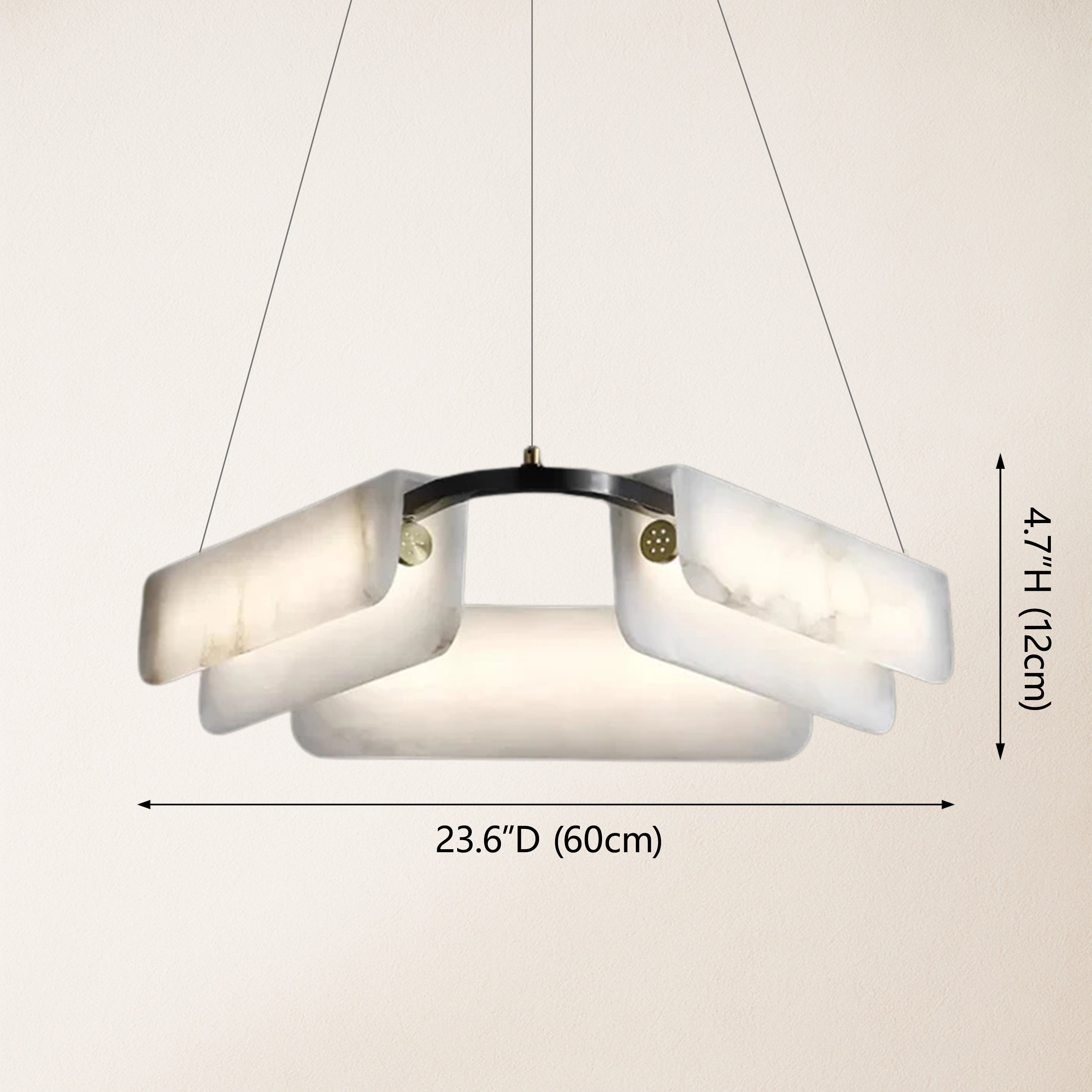 Deli Alabaster Chandelier 80cm D