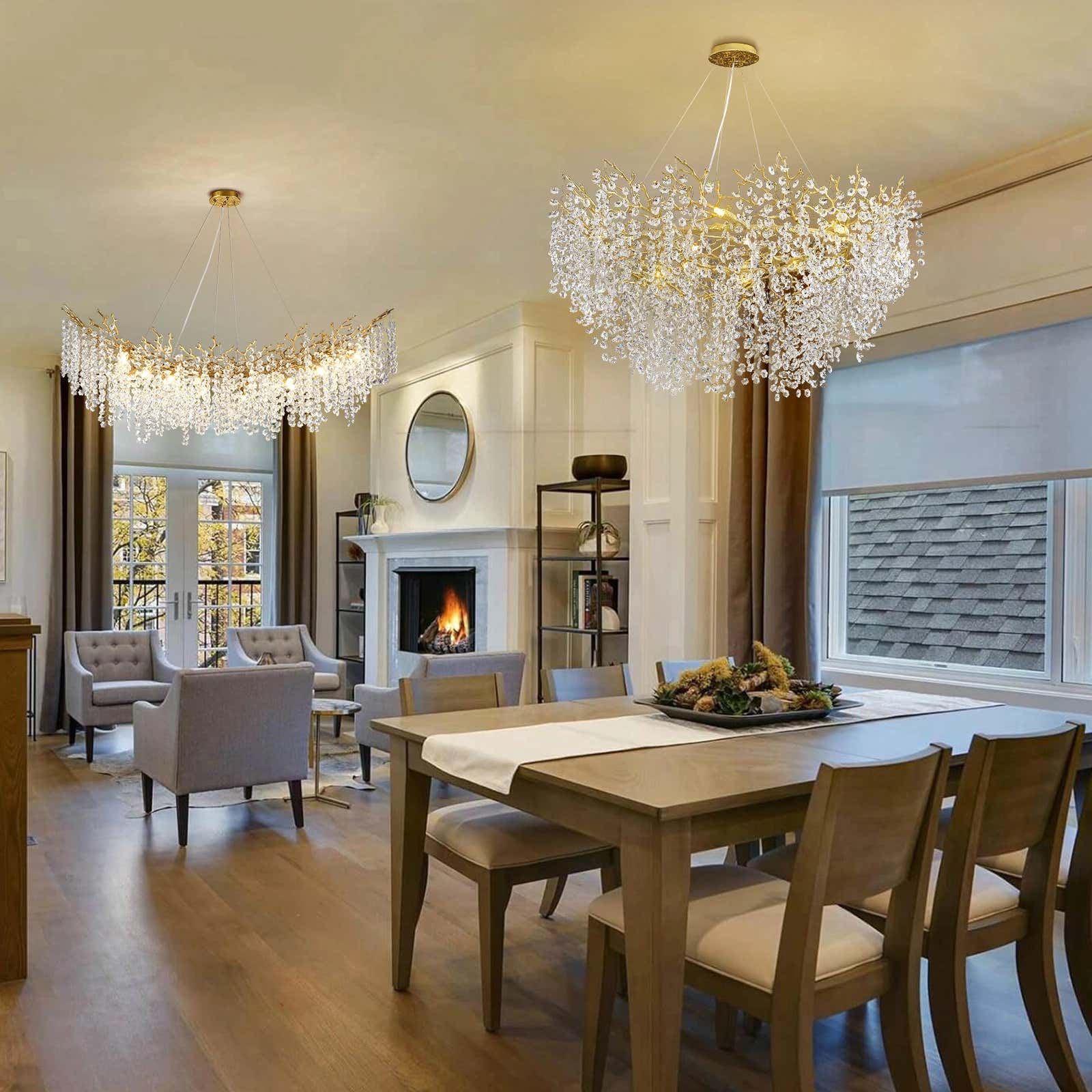 Lustre Branches Halo Chandelier 122cm