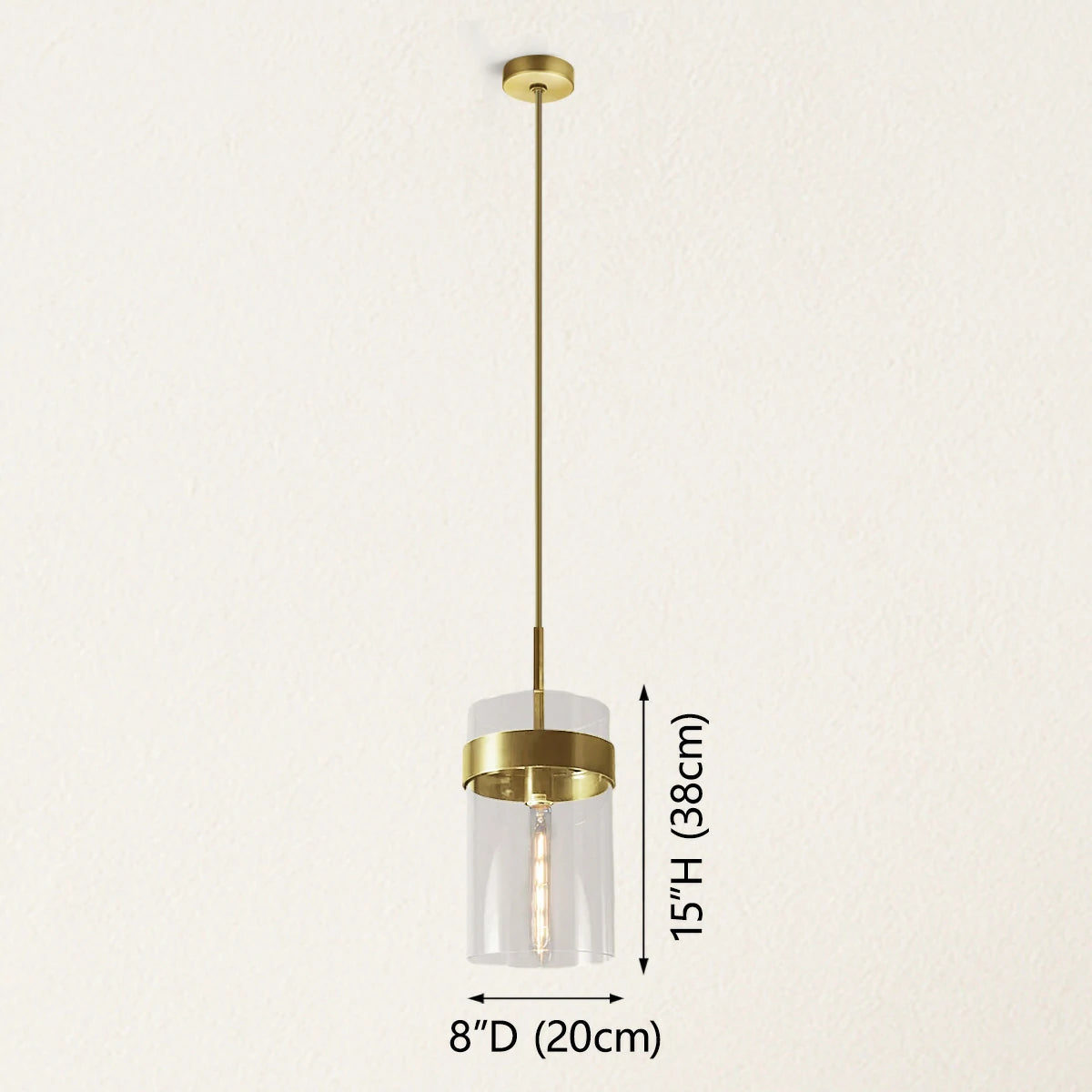 Armature Round Glass Pendant 20cm D