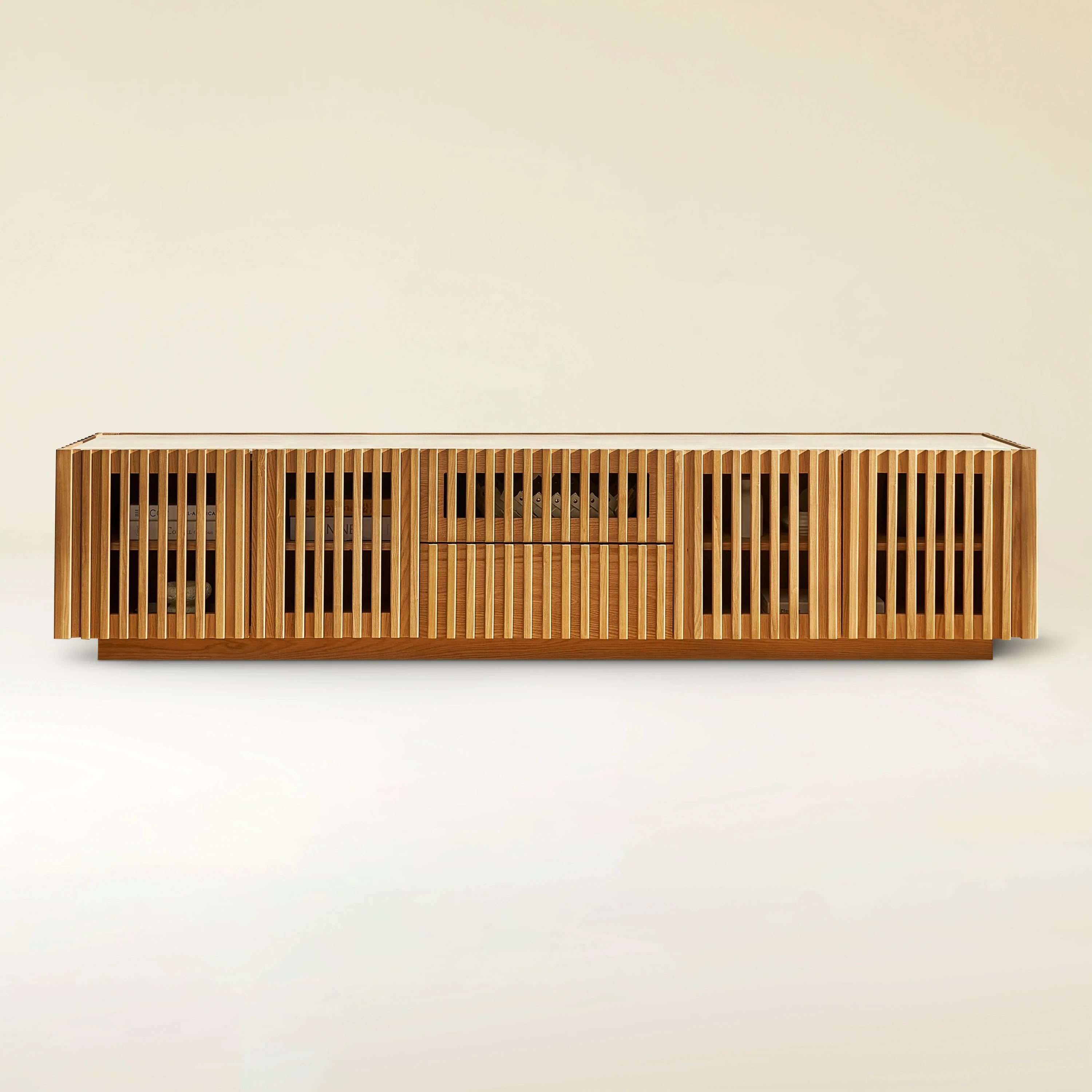 Isla Oak Sintered Stone Media Console 80"