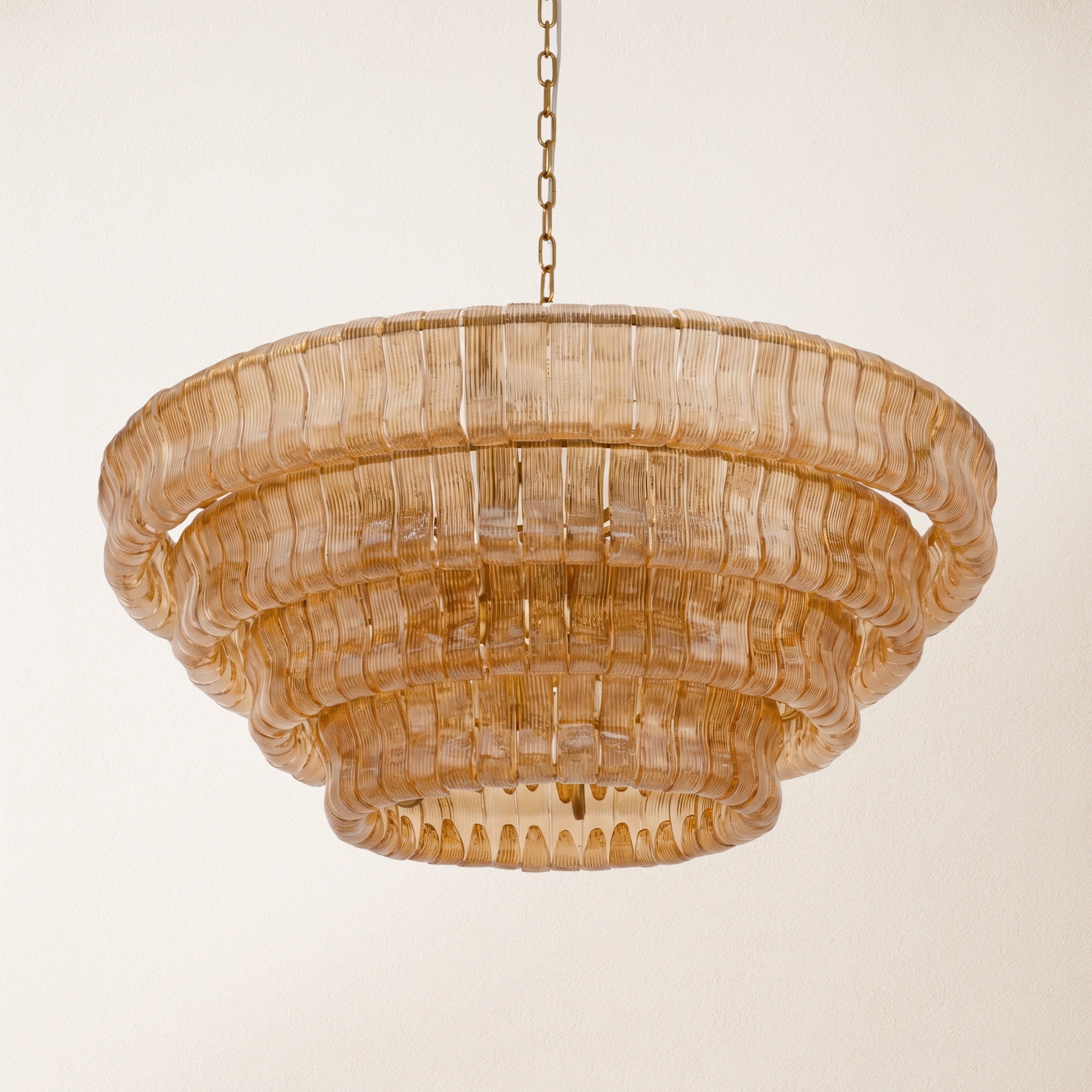 Ondalia Tiered Glass Round Chandelier 36"D