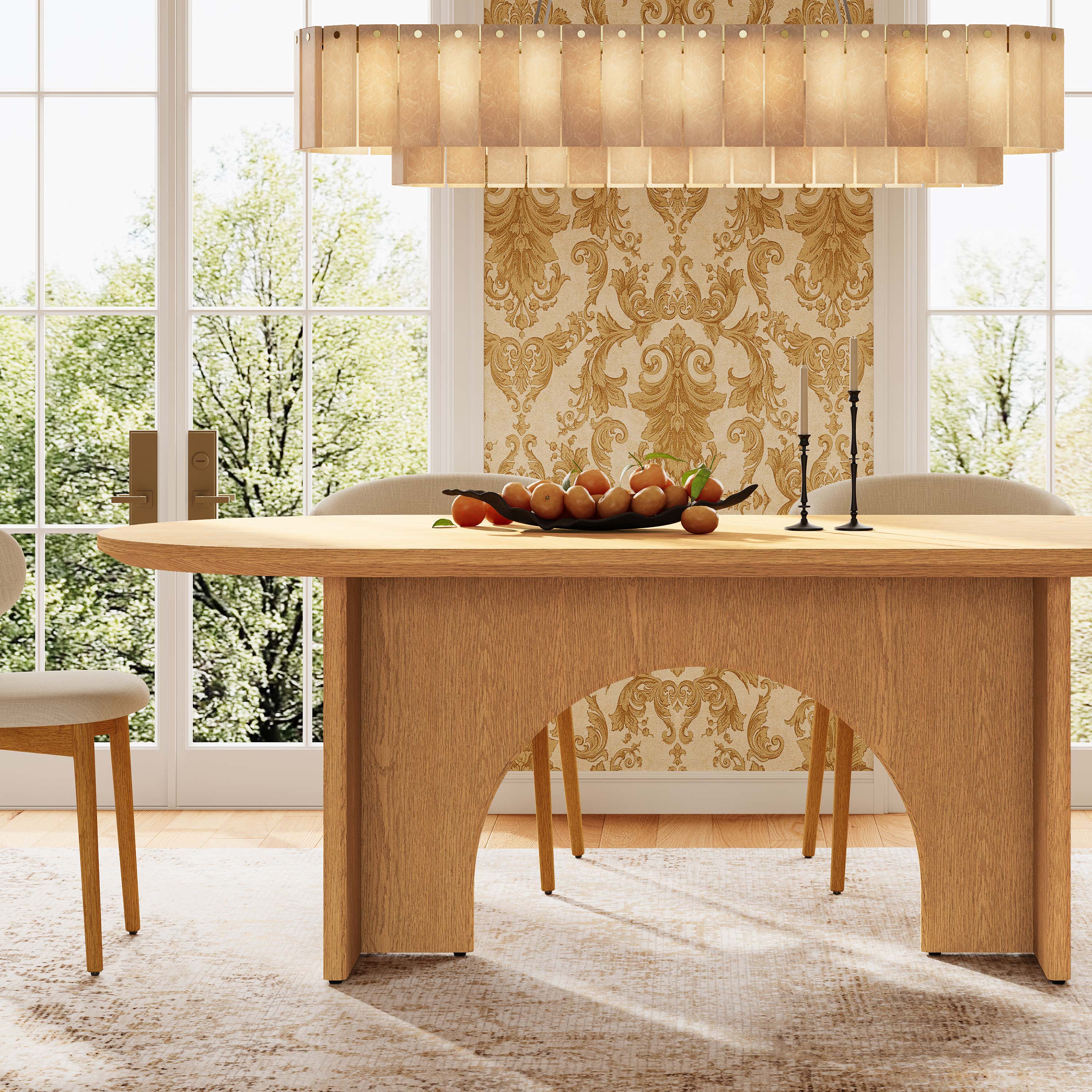 Aurora Oak Dining Table 84"