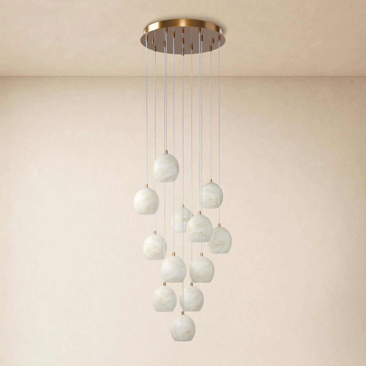 Quorvyn Resin Globe Round Chandelier