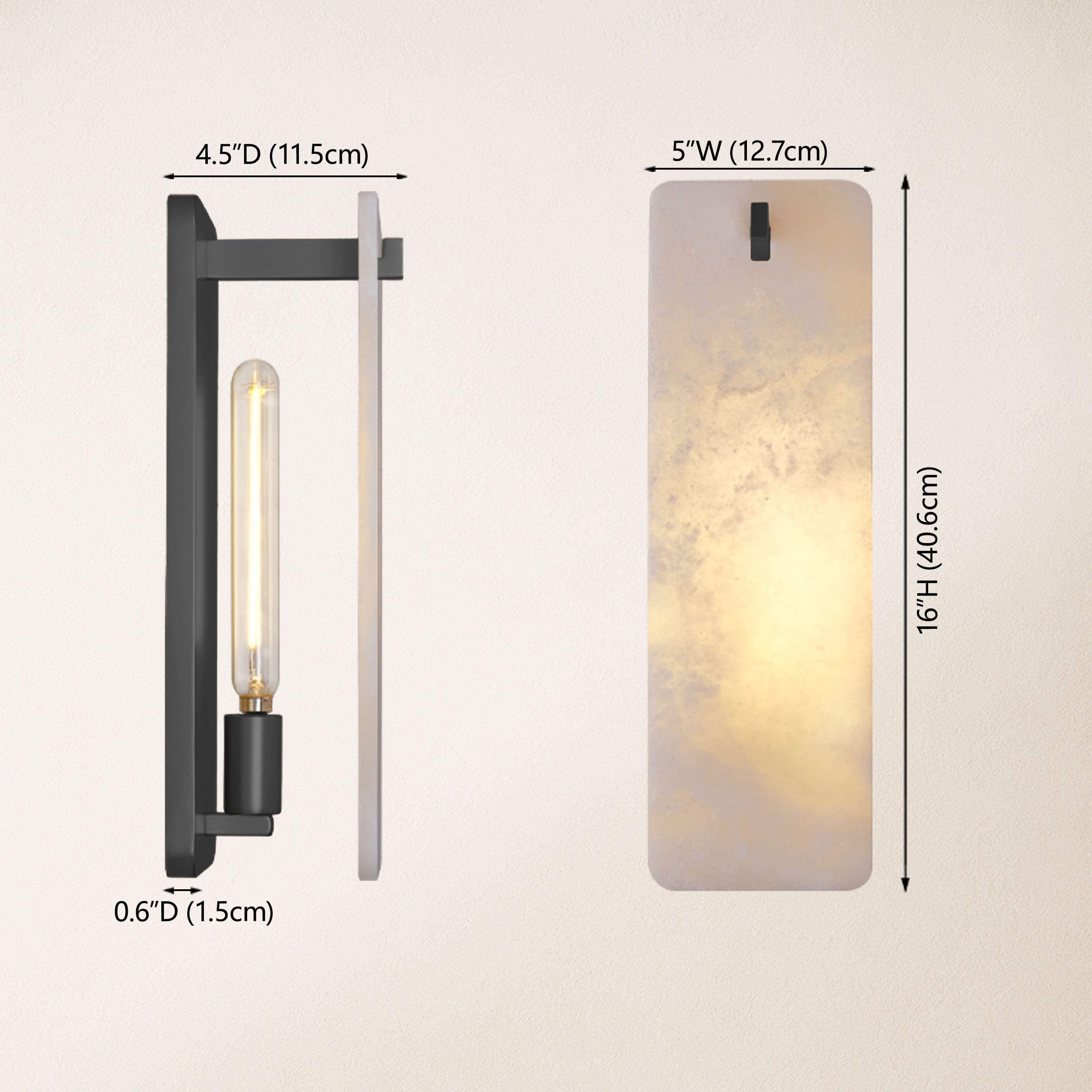 Lunara Alabaster Wall Sconce 32 cmH