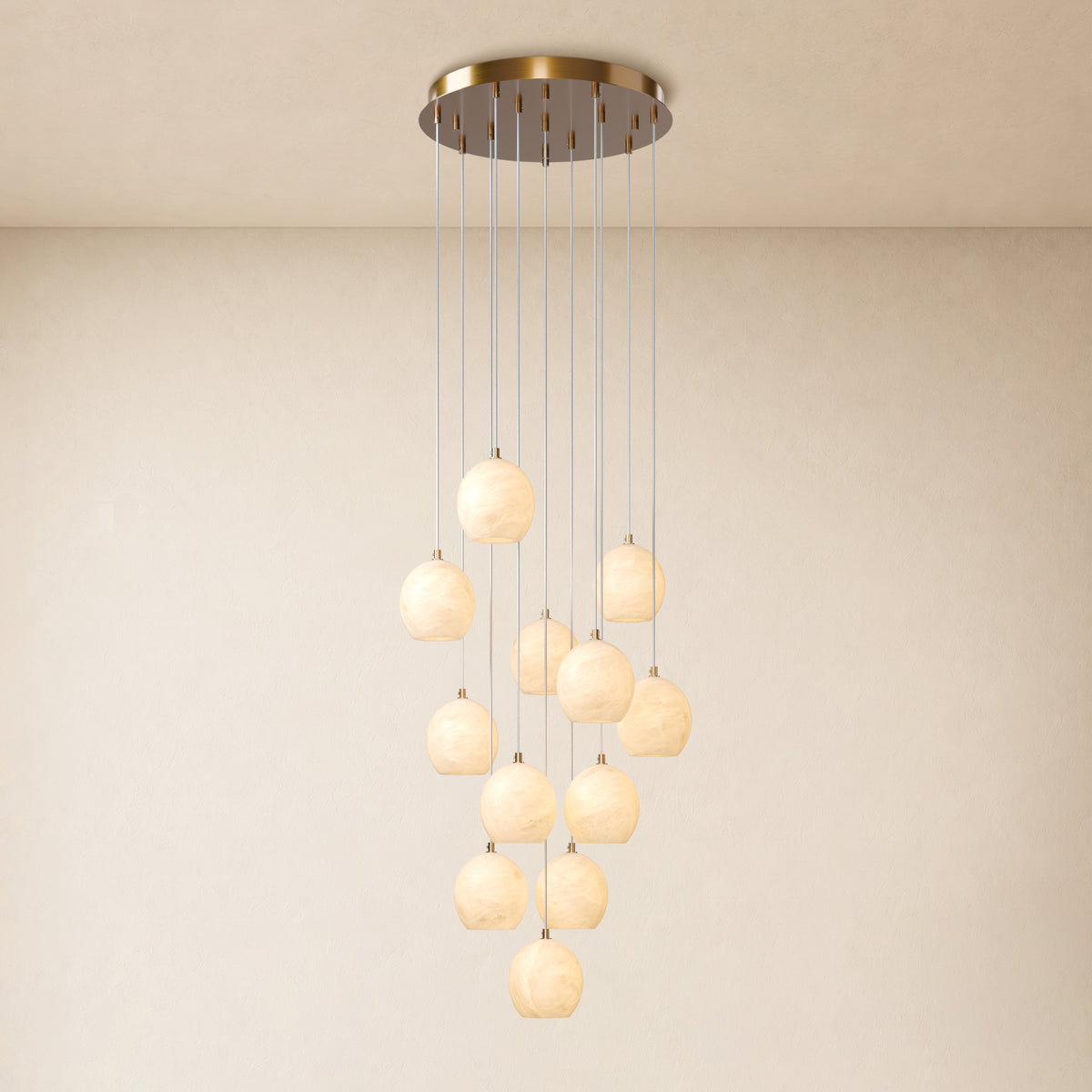 Quorvyn Resin Globe Round Chandelier