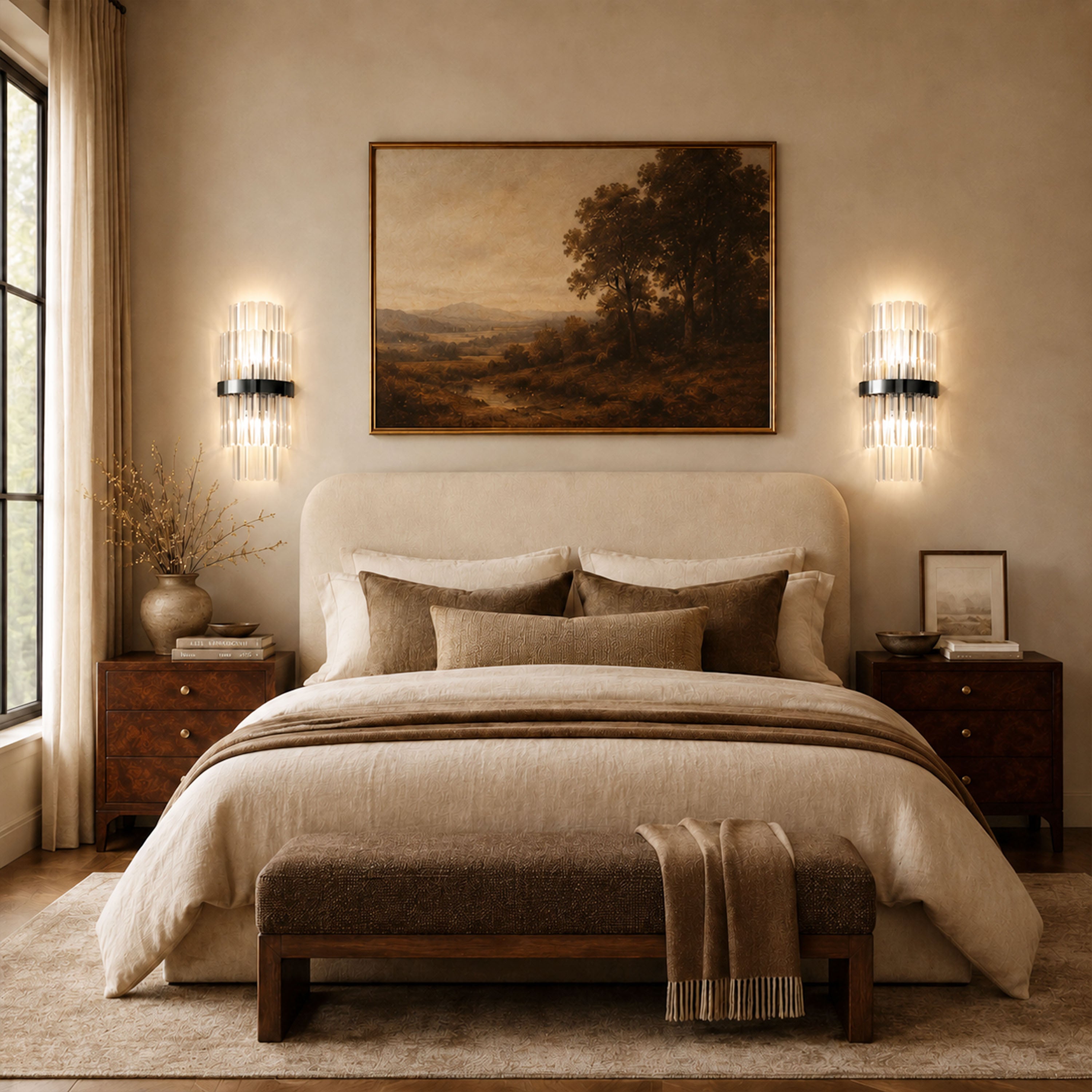 Oryana Crystal Icicle 2-Tier Wall Sconce 7.9"