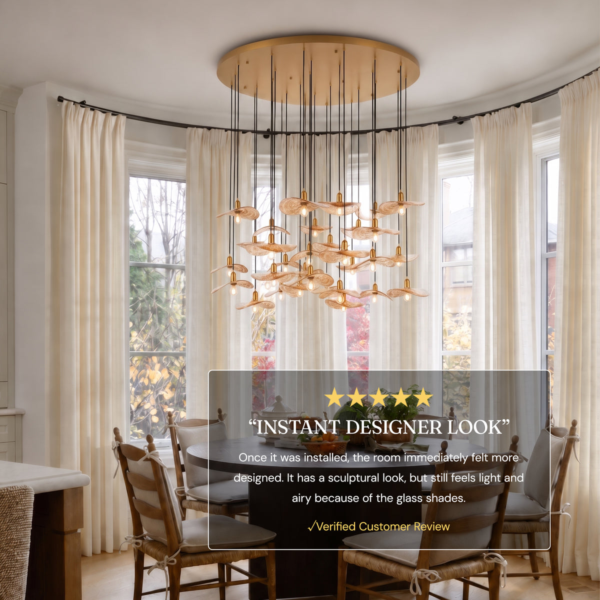 Mirelune Glass Disc Round Chandelier 48"D
