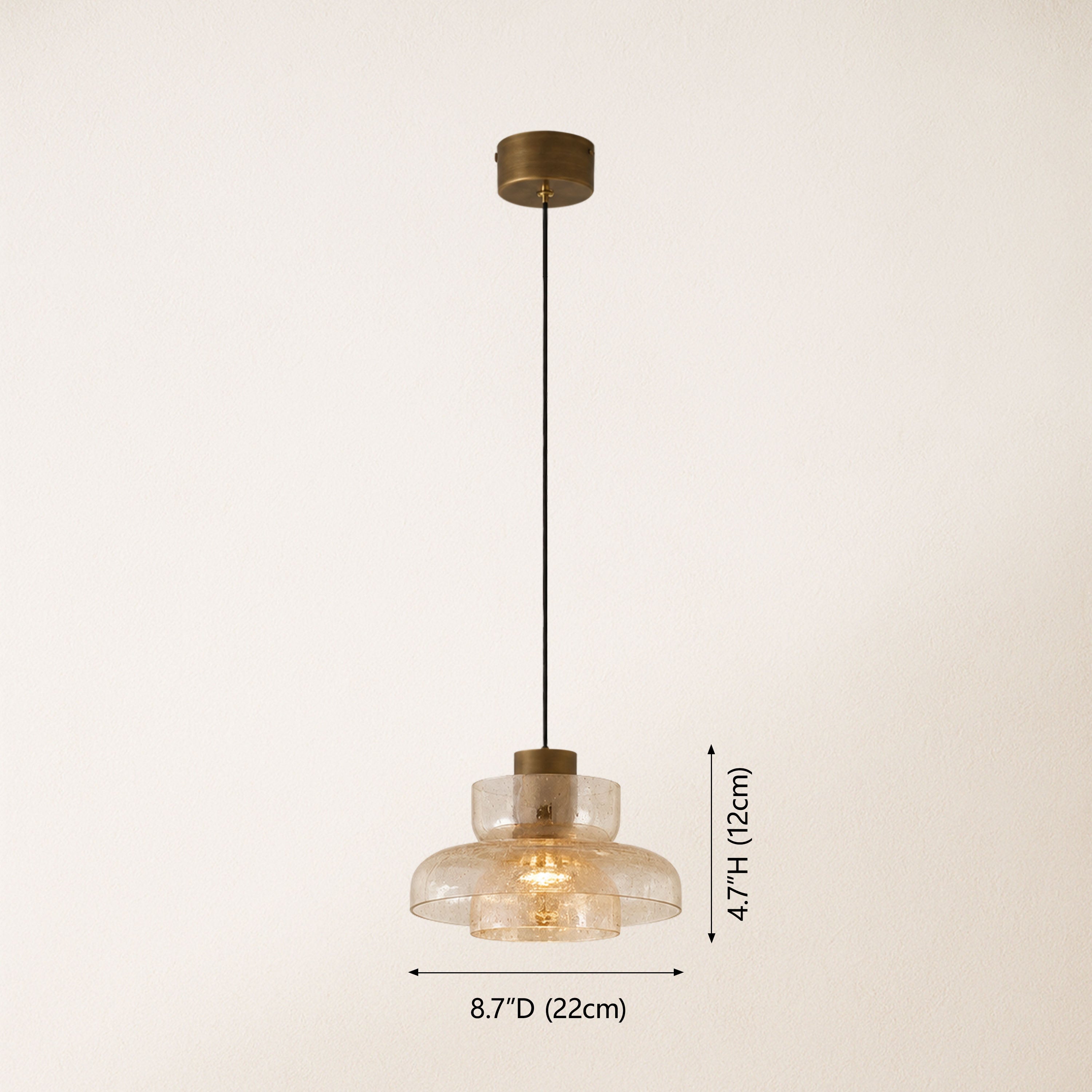 Zendria Crackle Glass Pendant Light
