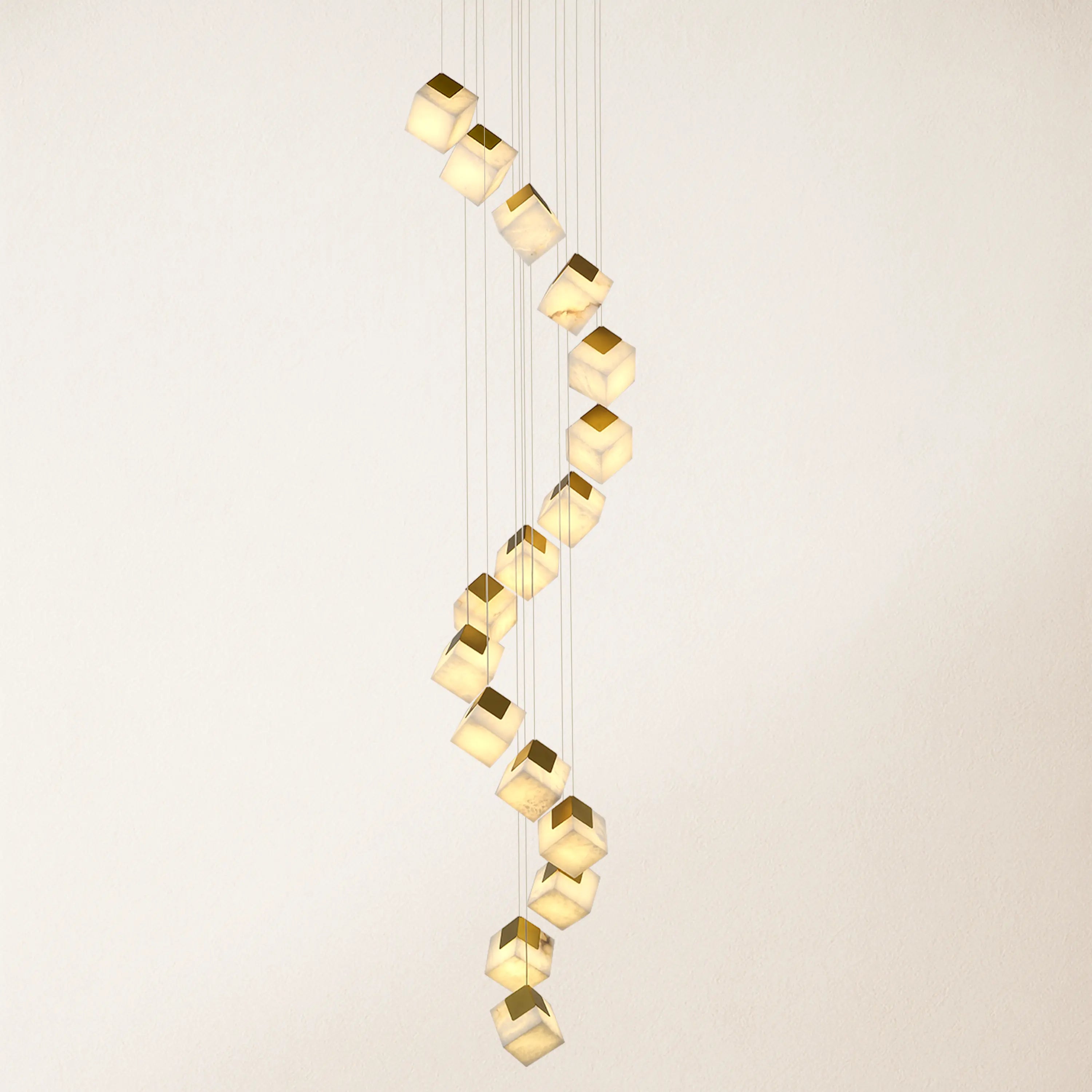 Dave Alabaster High Ceiling Staircase Chandelier 61cm D