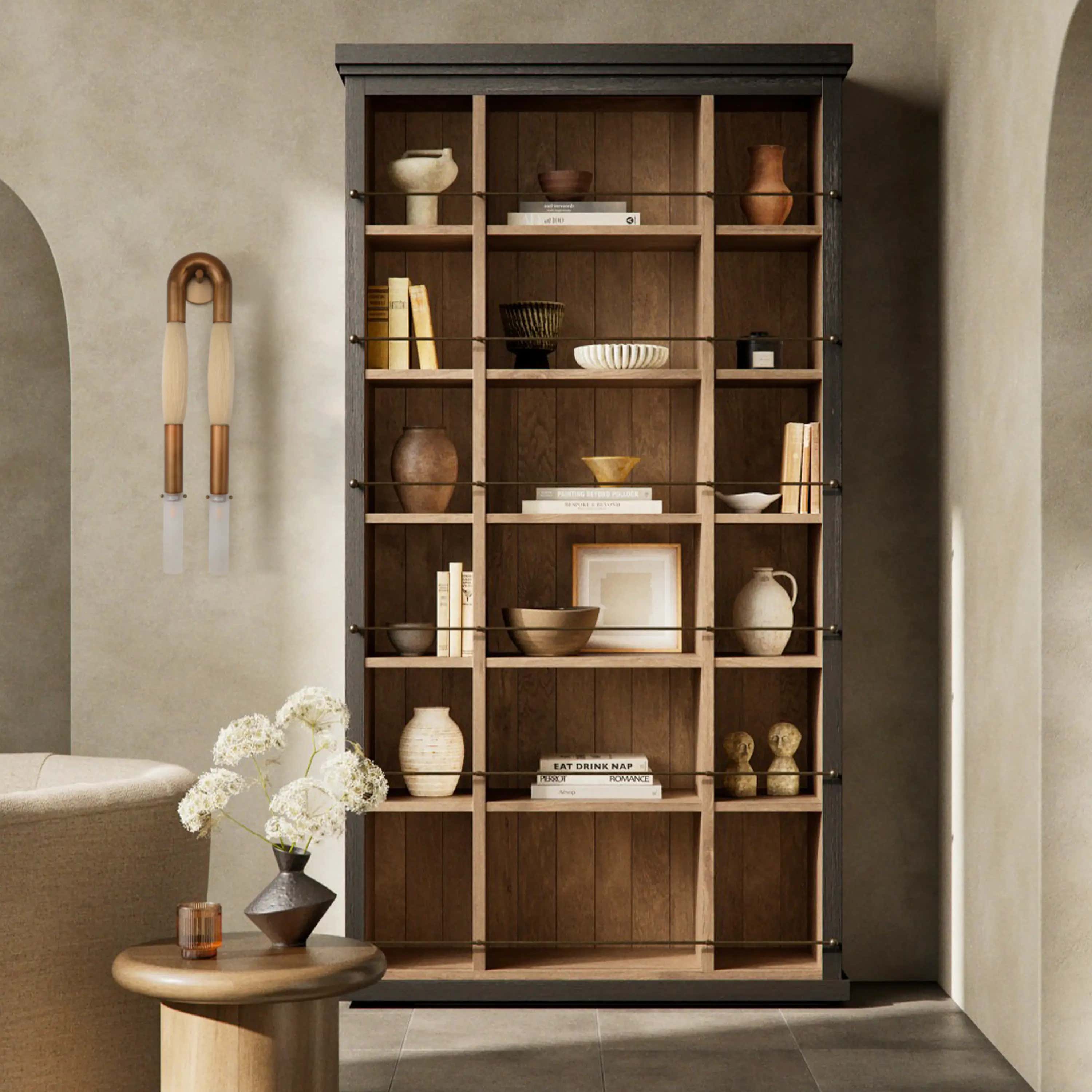 Horsehair Solid Brass Wall Sconce 30''H#Color_Off-White