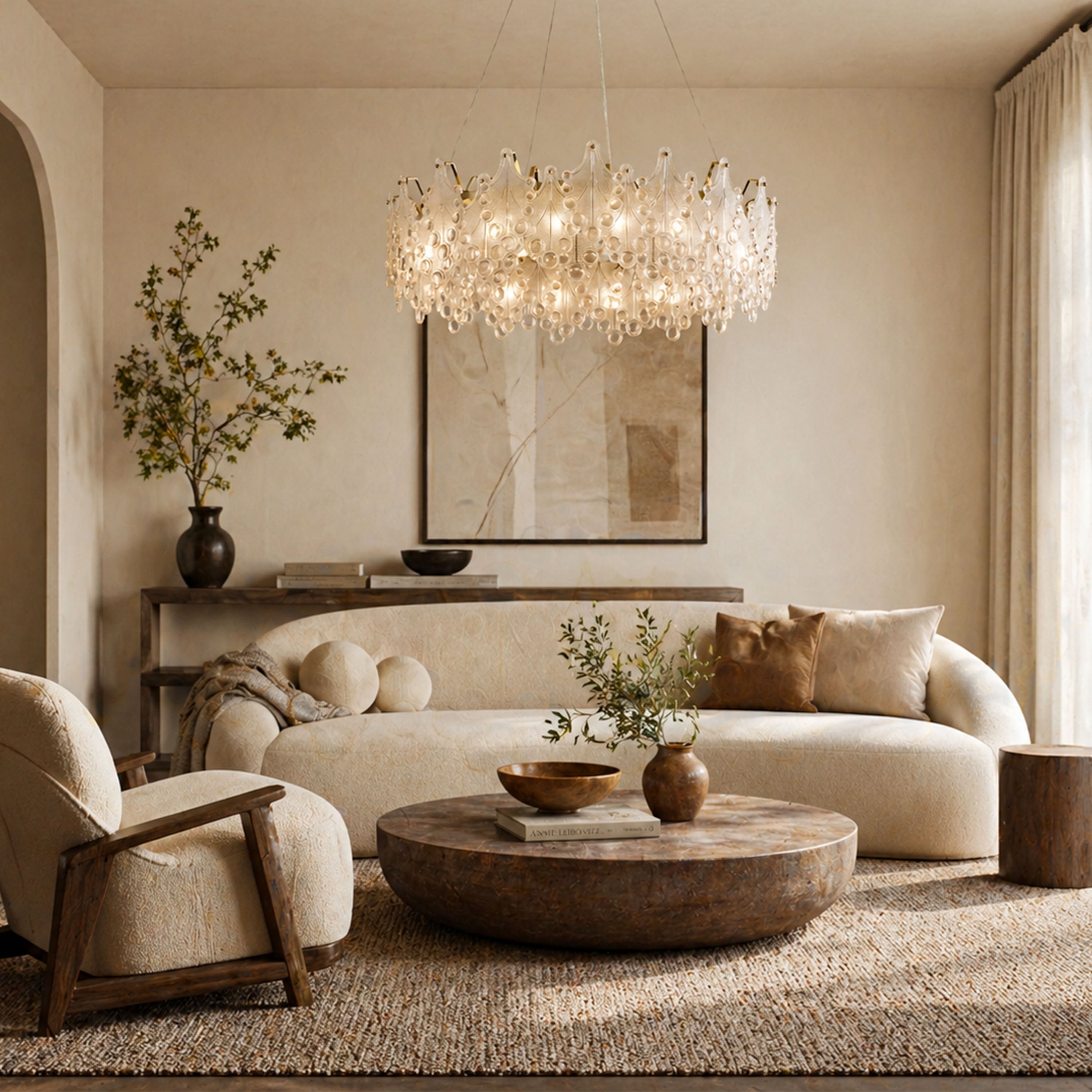 Veliora Layered Glass Chandelier