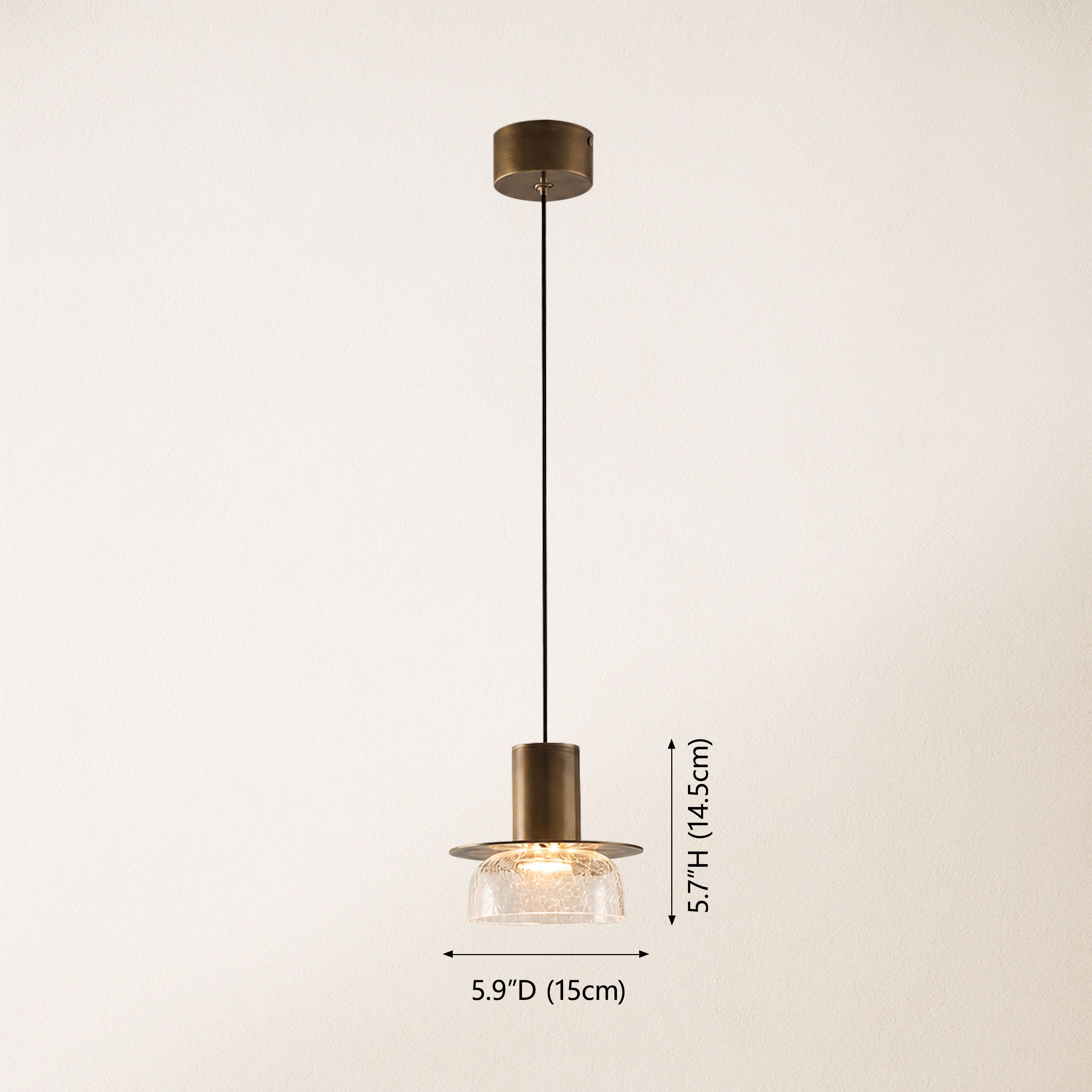 Zendria Crackle Glass Pendant Light