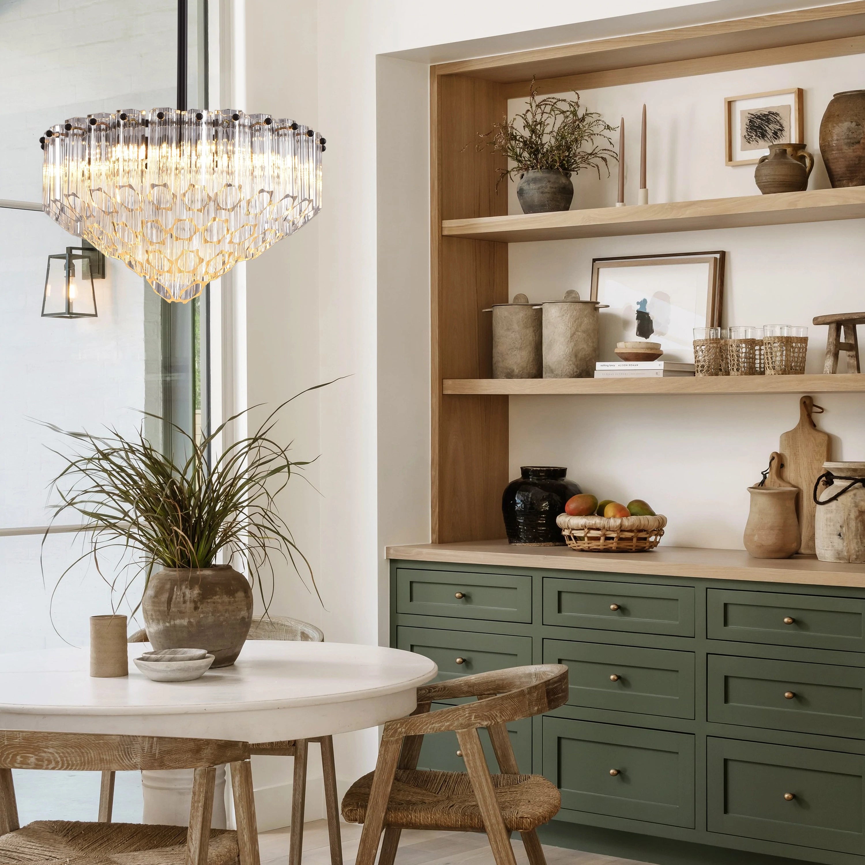 Ethereal Crystal Radiance Clear Amber Round Chandelier 36cm