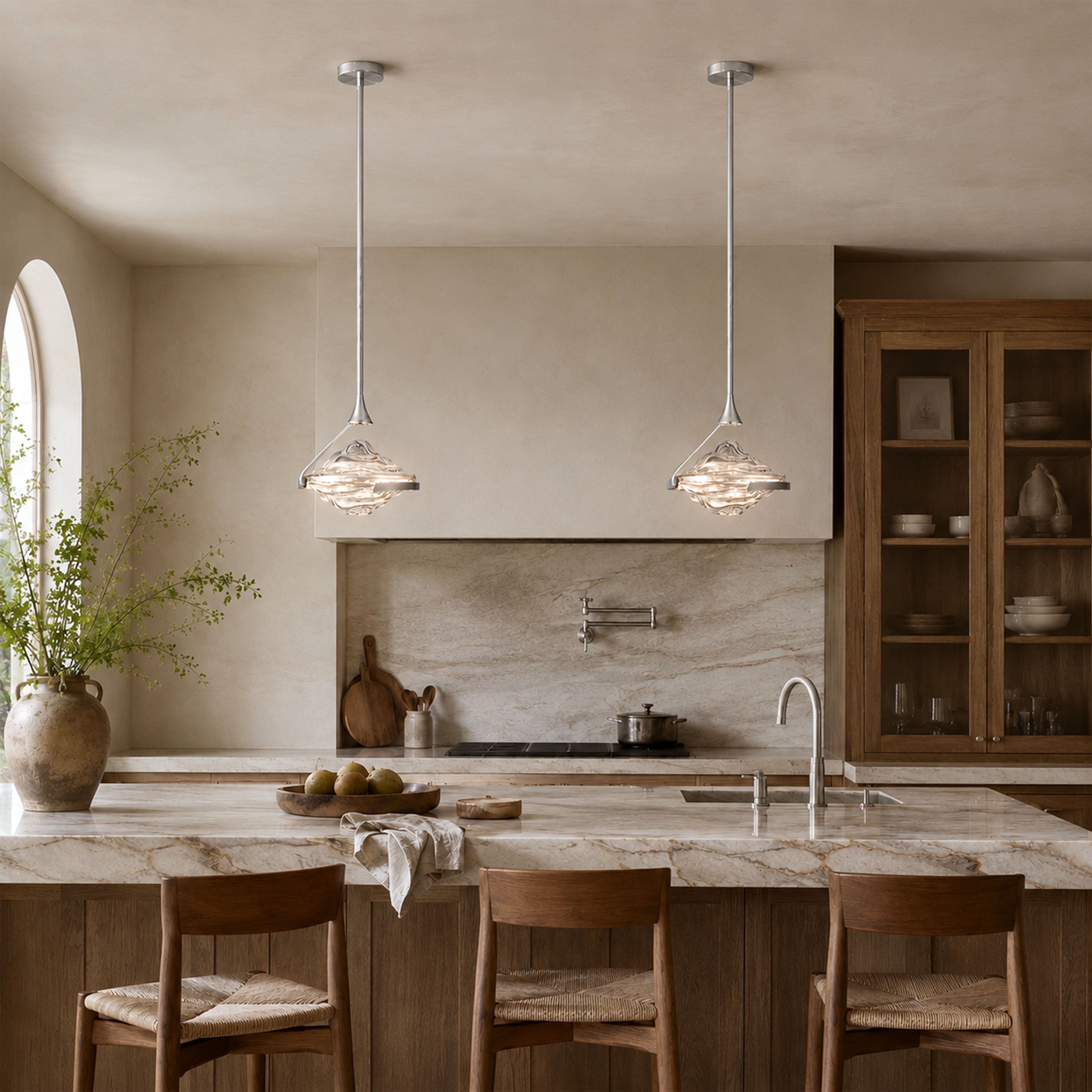 Rivelia Glass Wavy Pendant Light