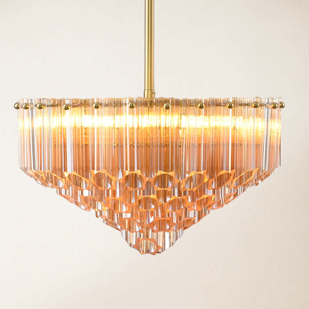Ethereal Crystal Radiance Clear Amber Round Chandelier 36cm