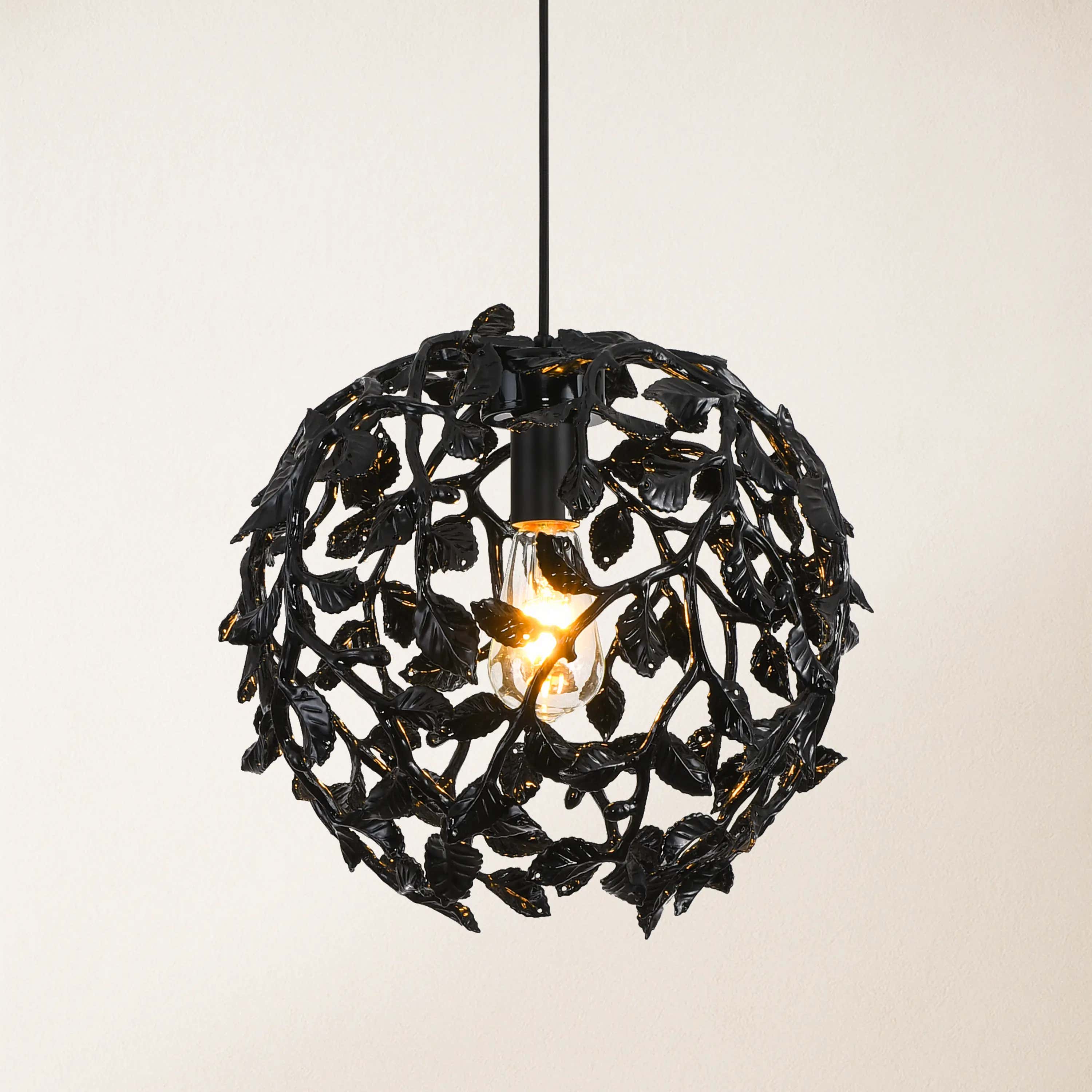 Elara Black Spherical Cage Chandelier 35.56cm
