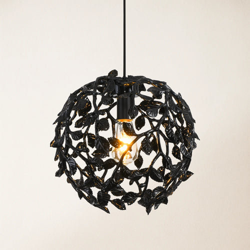 Elara Black Spherical Cage Chandelier 35.56cm