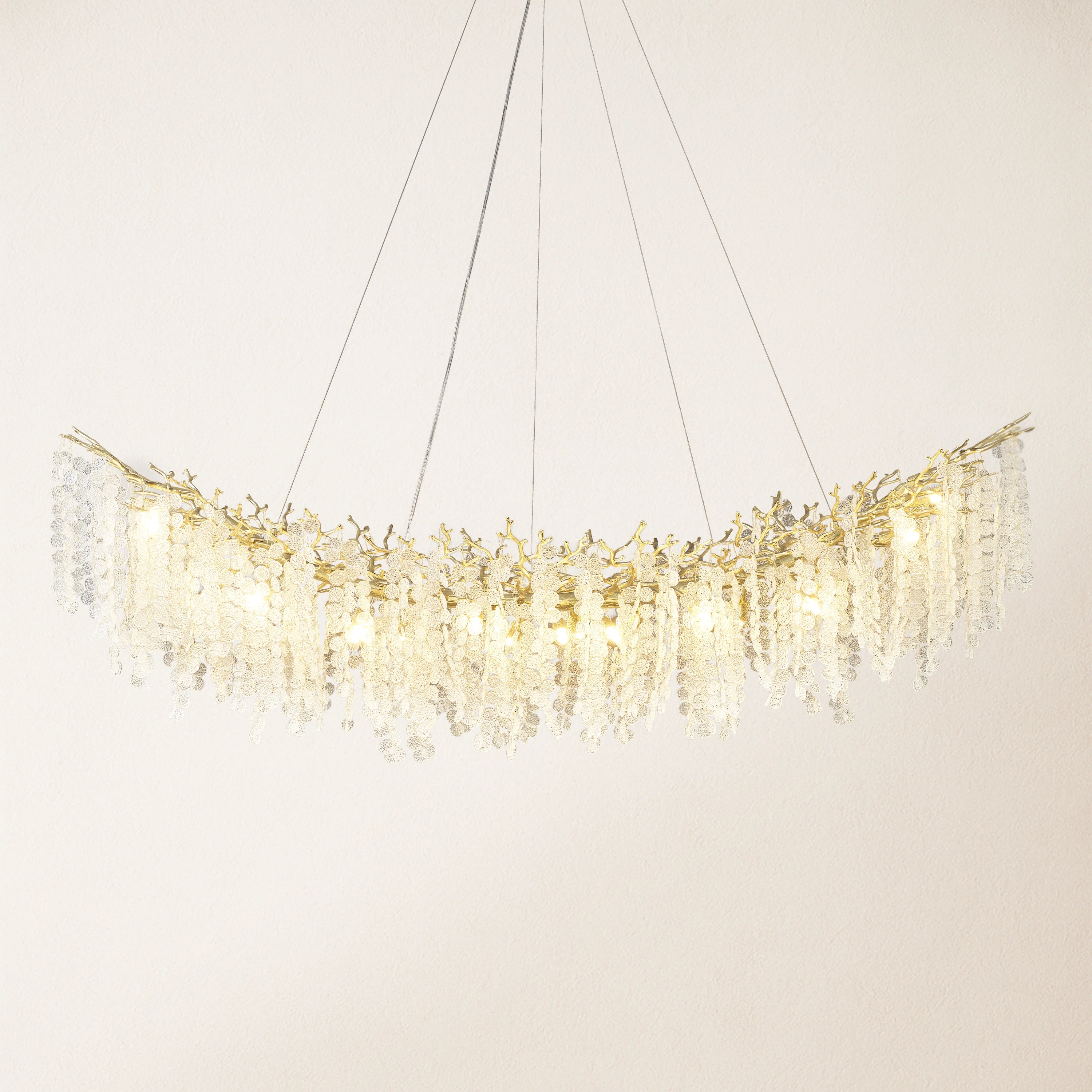 Shiro Noda Crystal Tree Branch Linear Chandelier 182.9cm