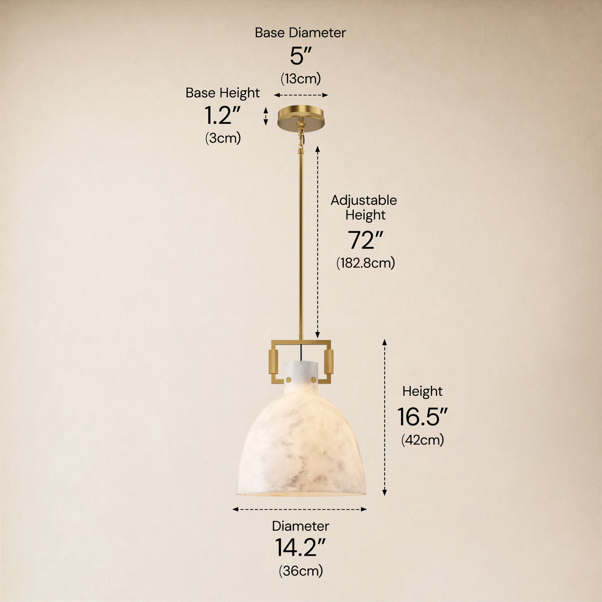 Lioren Resin Dome Pendant Light 14.2"D