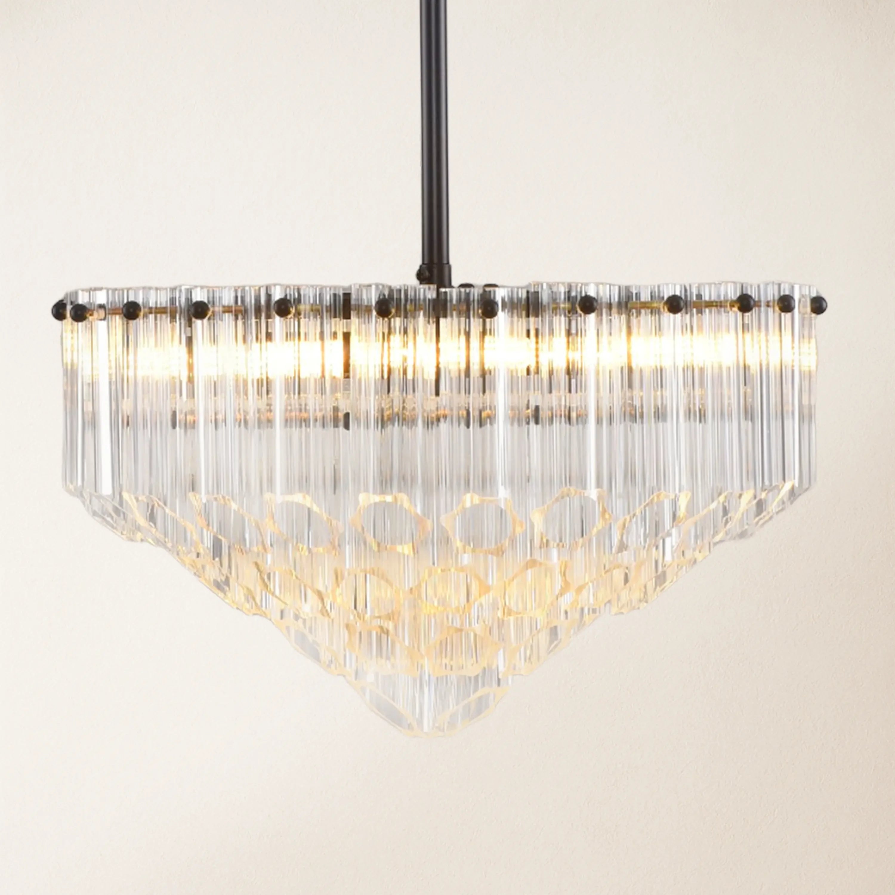 Ethereal Crystal Radiance Clear Amber Round Chandelier 36cm