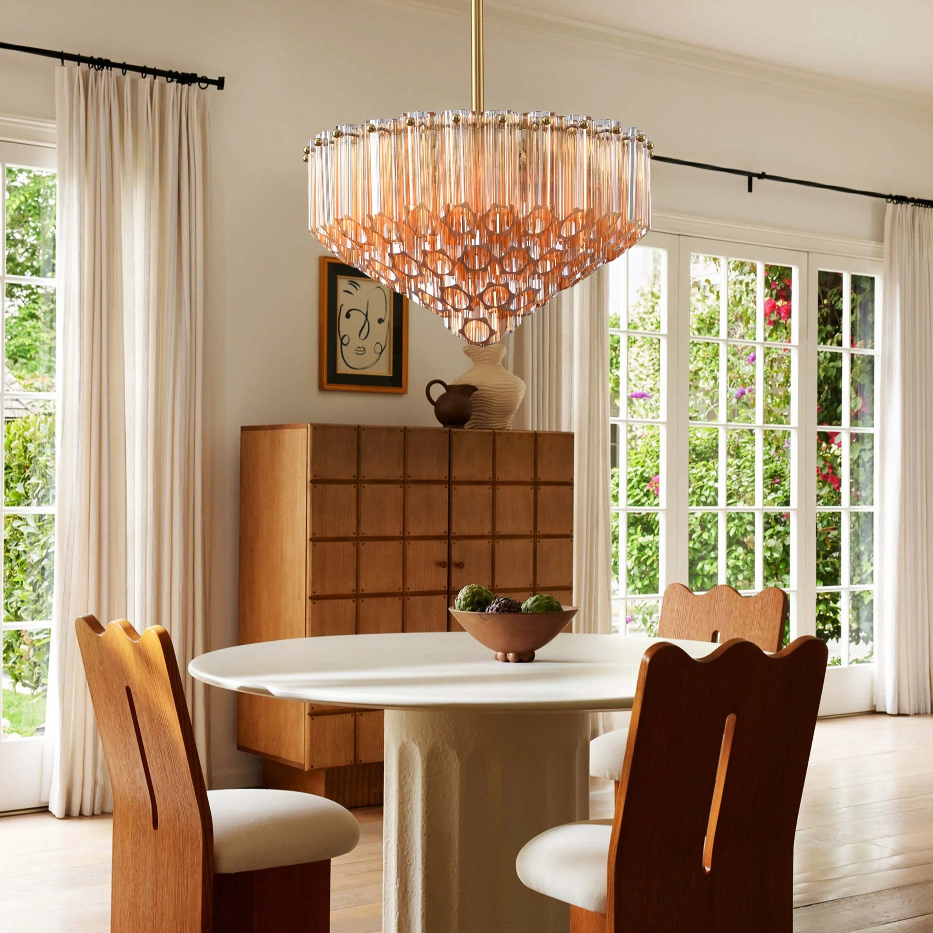 Ethereal Crystal Radiance Clear Amber Round Chandelier 36cm