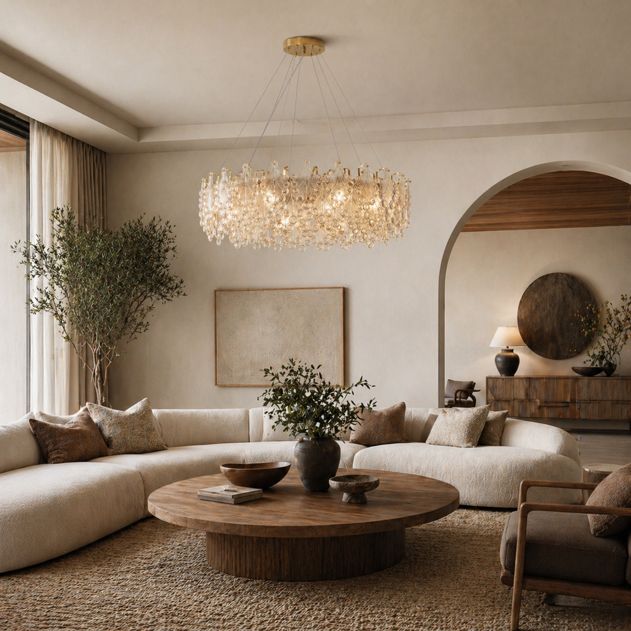 Veliora Layered Glass Chandelier