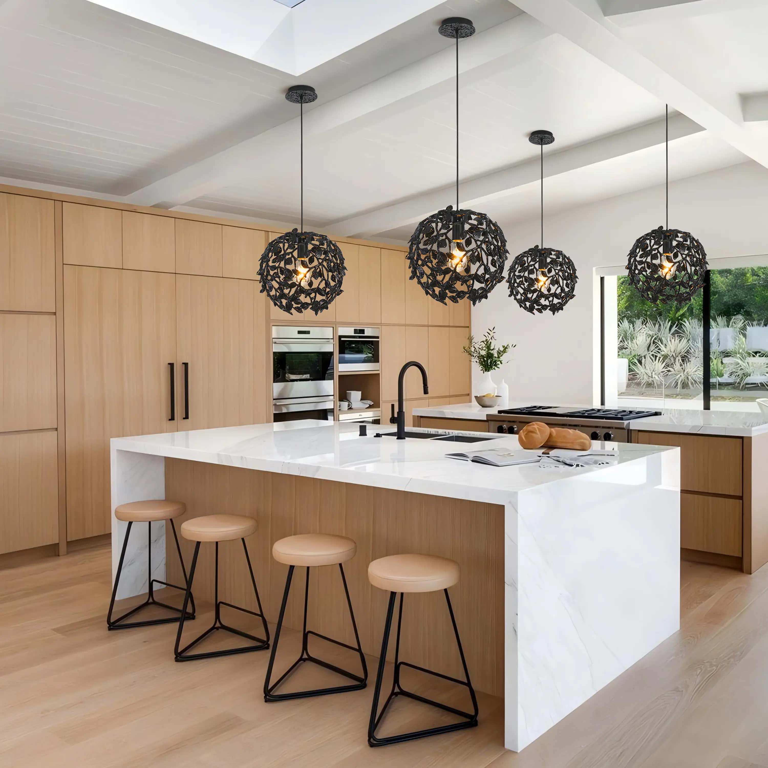 Elara Black Spherical Cage Chandelier 35.56cm