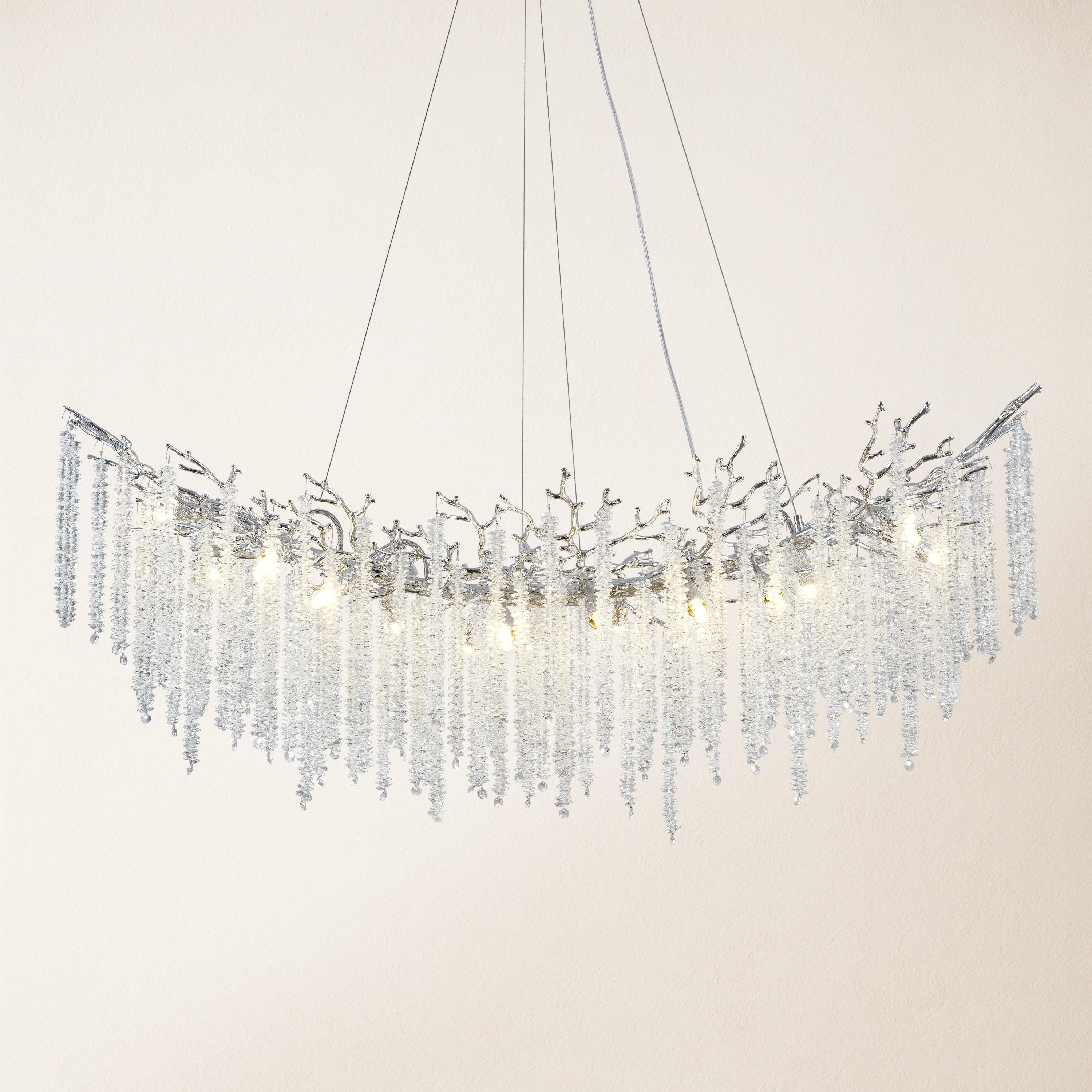 Snow Tree Branches Linear Chandelier 140cm L