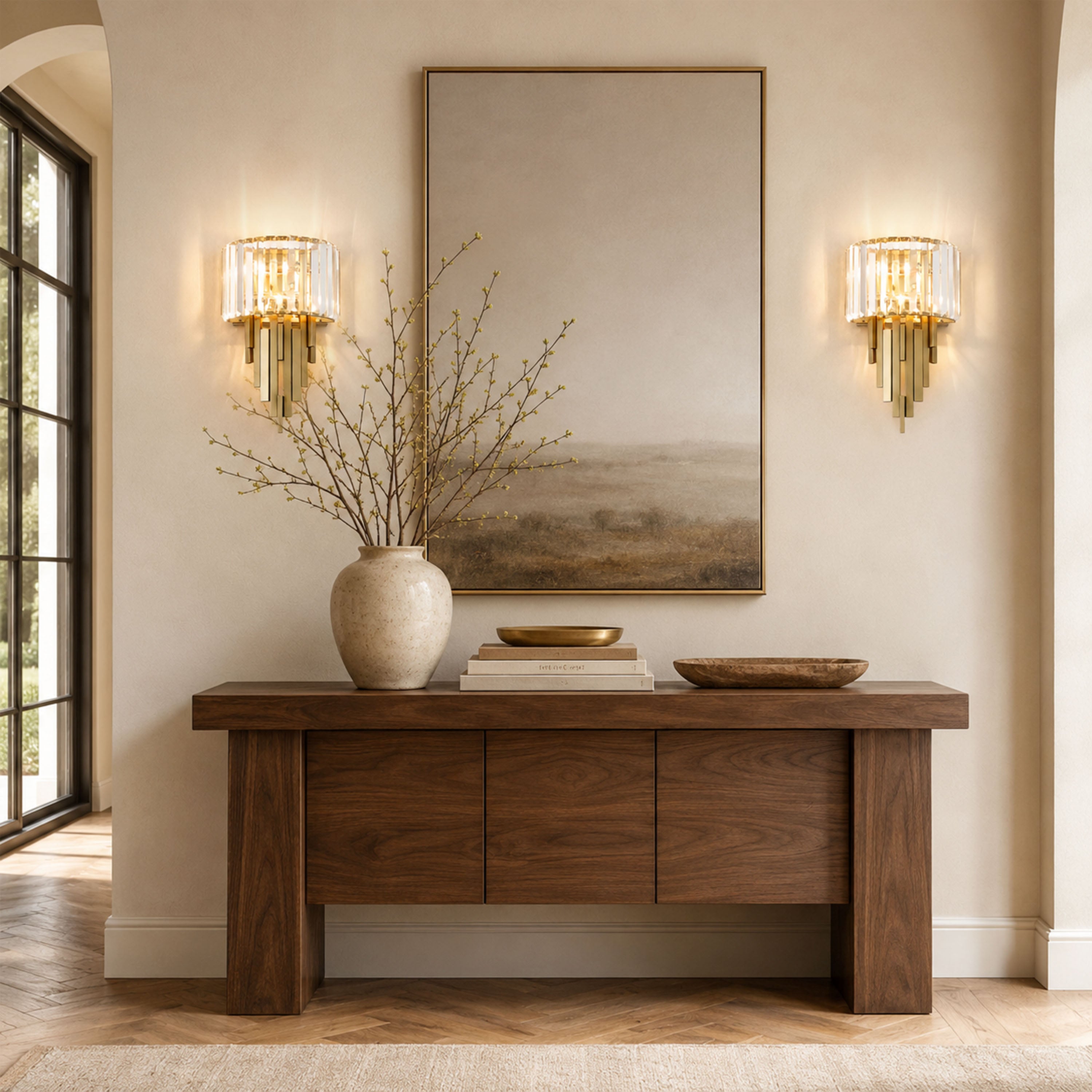 Solvoria Crystal Stepped Column Wall Sconce