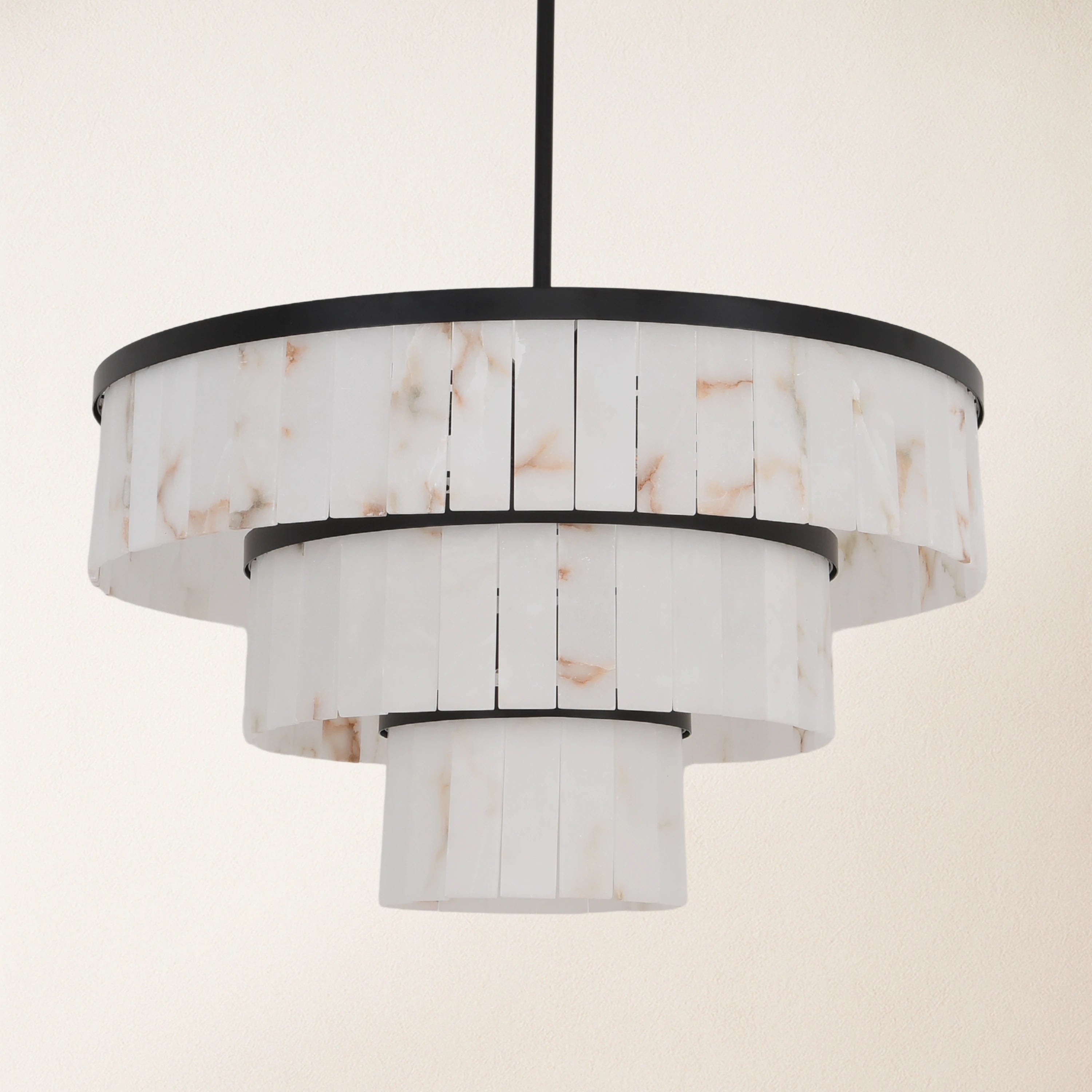 Solmare Alabaster Round Chandelier 34"