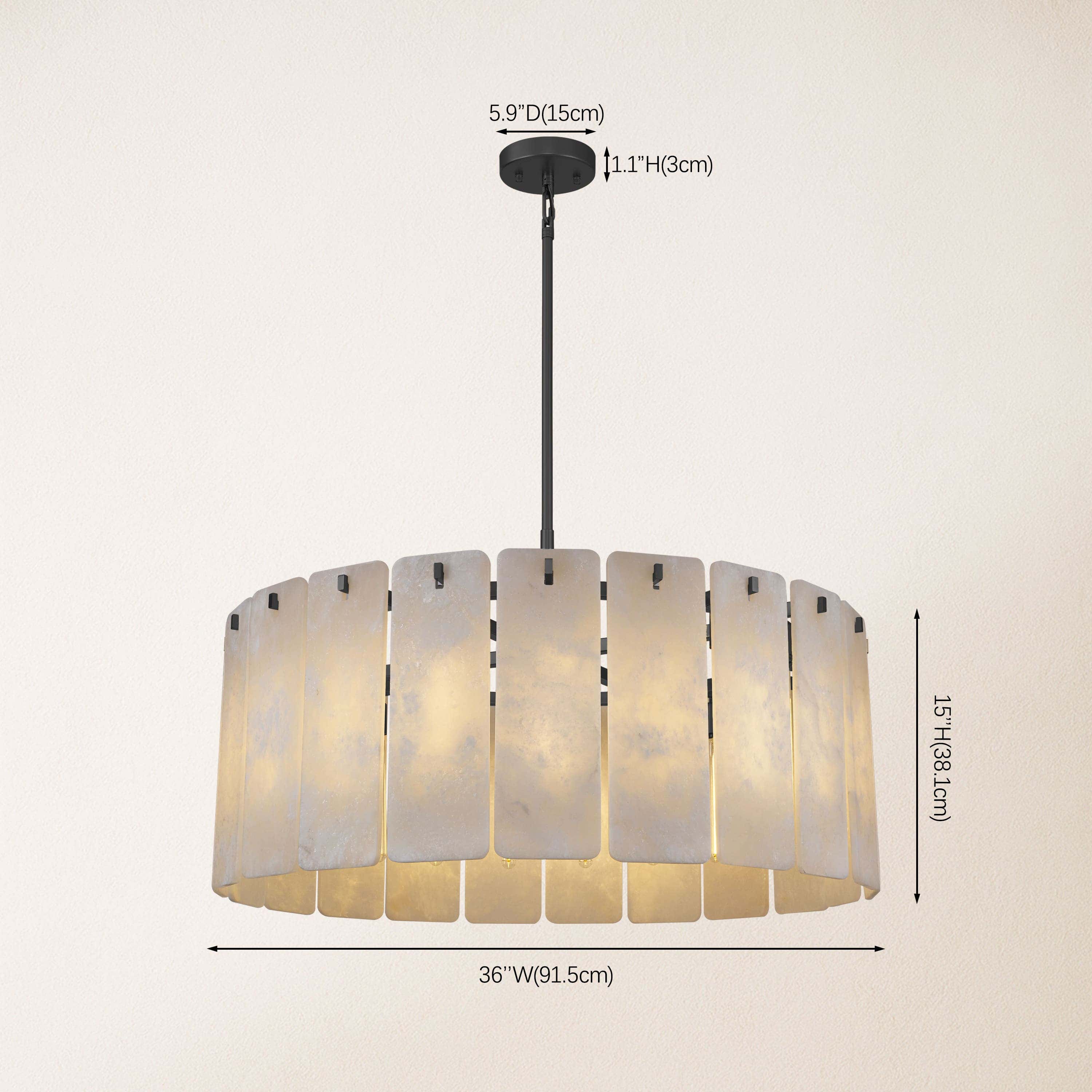 Lunara Alabaster Round Chandelier 91 cm W