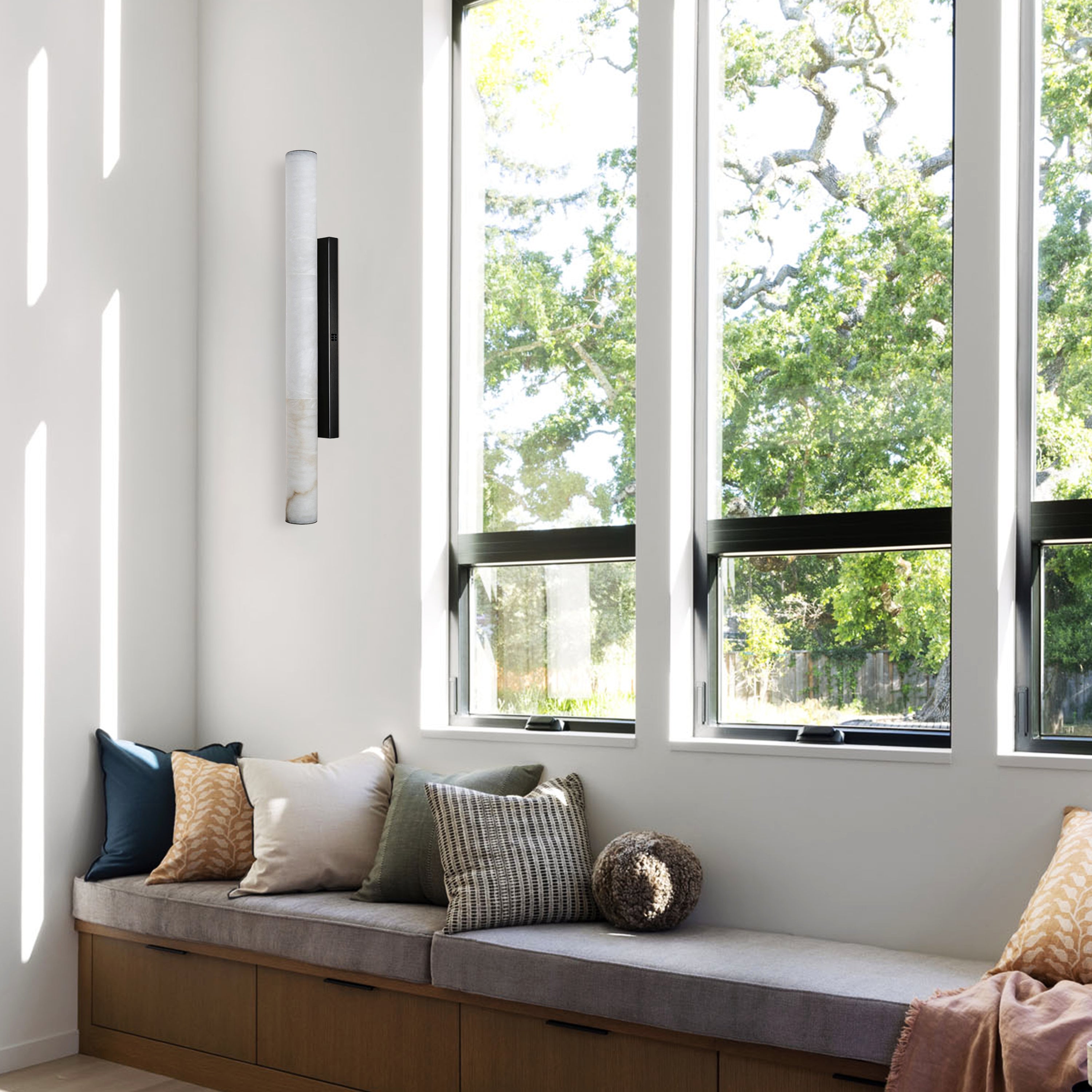 Sylvia Palladian Alabaster Wall Sconce 91cm H