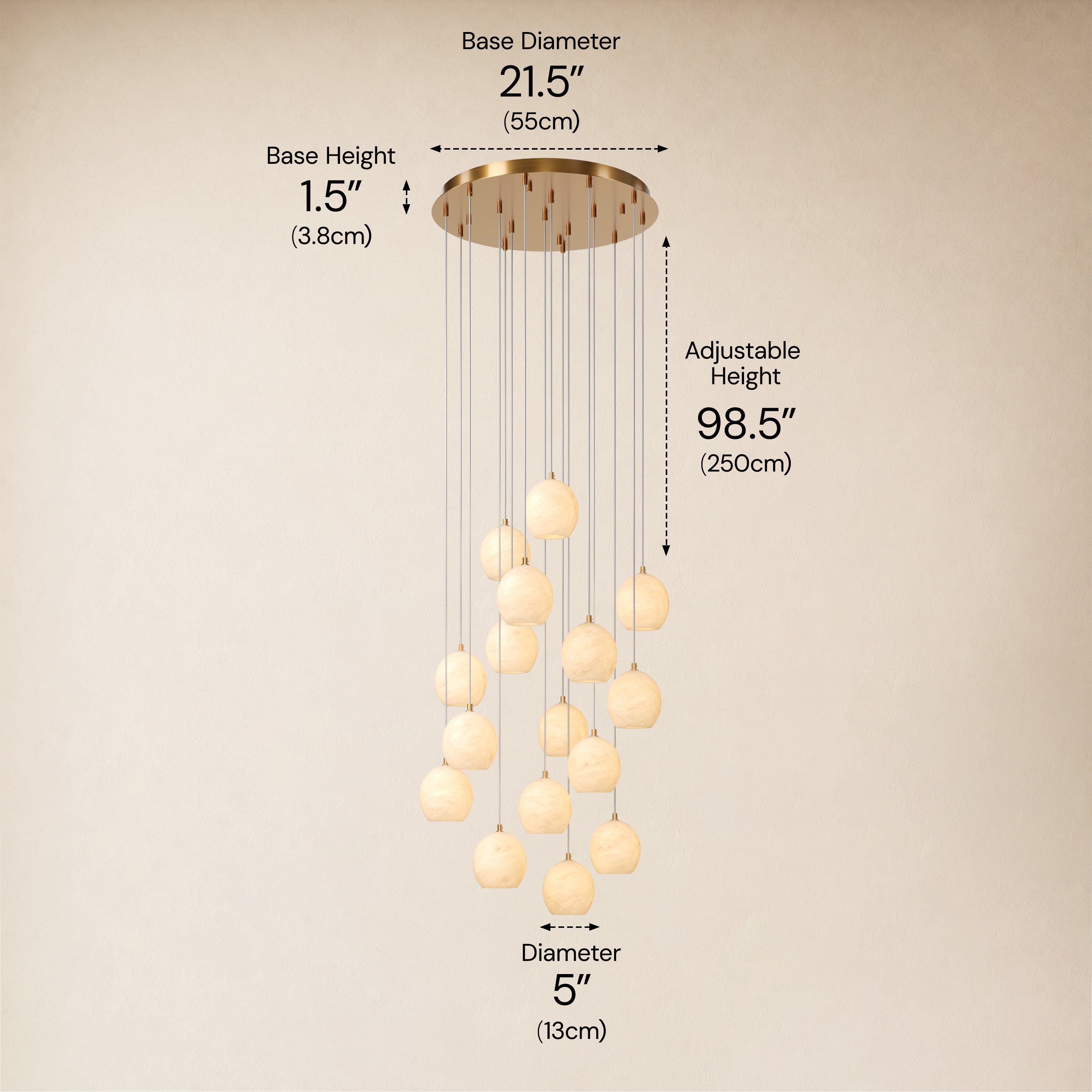 Quorvyn Resin Globe Round Chandelier