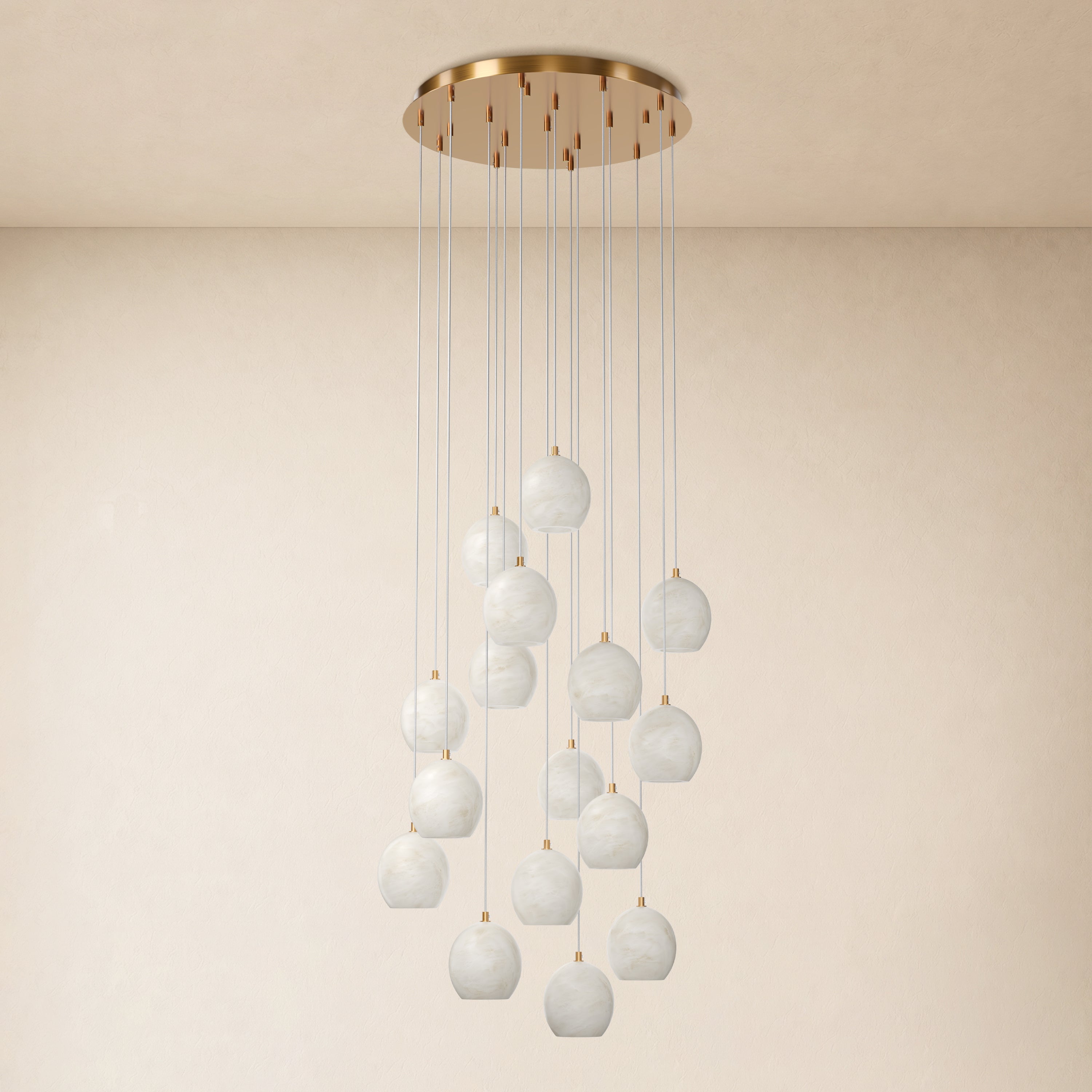 Quorvyn Resin Globe Round Chandelier