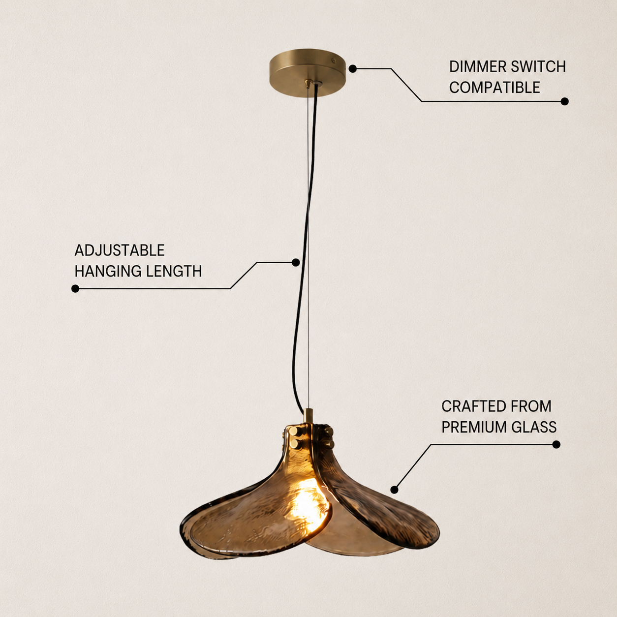 Eora Amber Glass Pendant Light